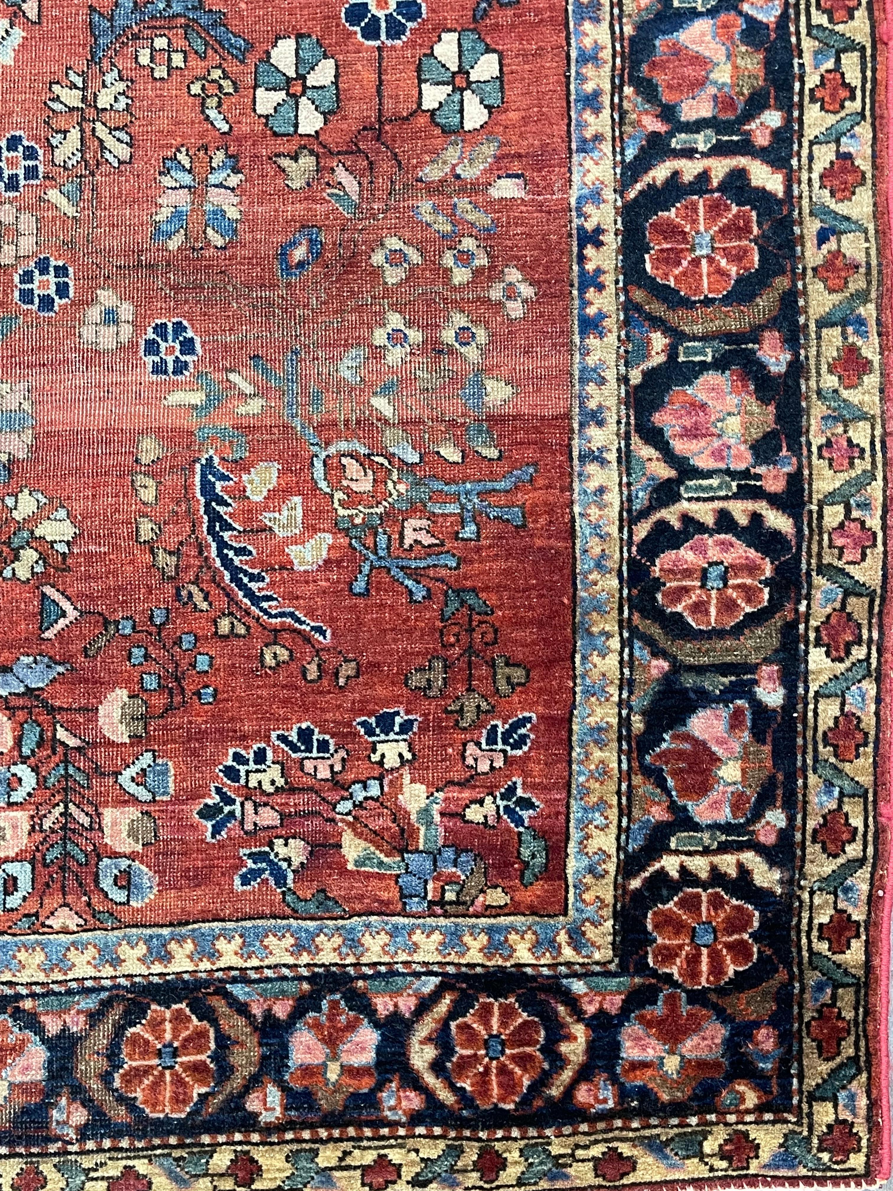 Wool Antique Persian Farahan Rug circa 1900