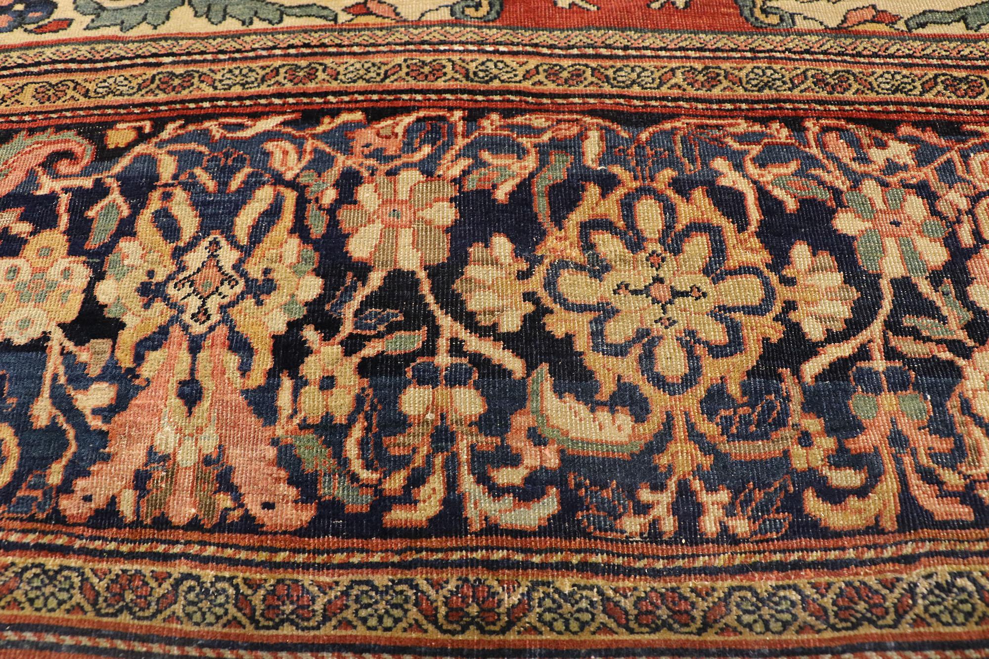 Antiker persischer Farahan-Teppich (Handgeknüpft) im Angebot