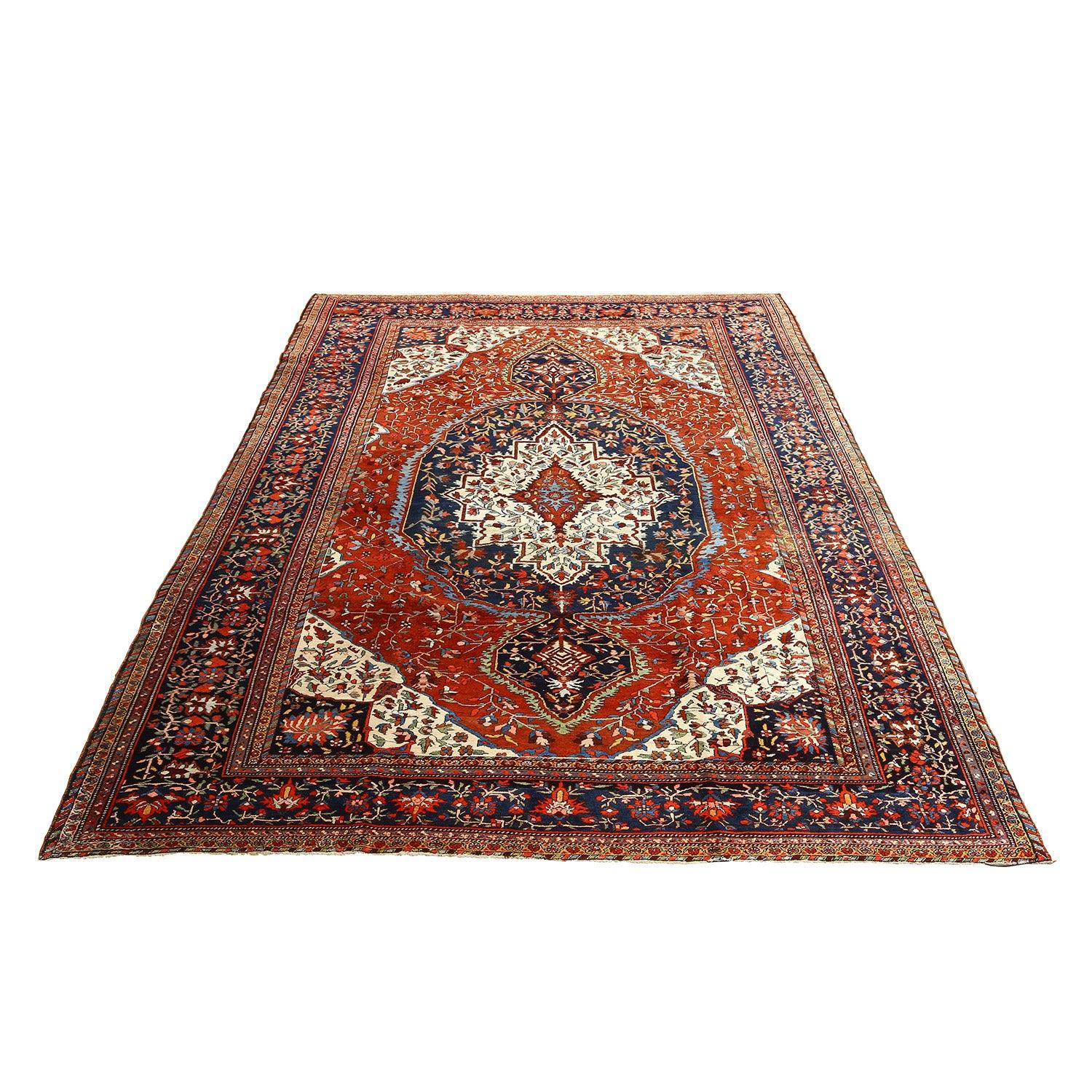 Alfombra Persa Antigua Farahan - Tamaño: 12'2 X 9'2 Sarouk Farahan en venta