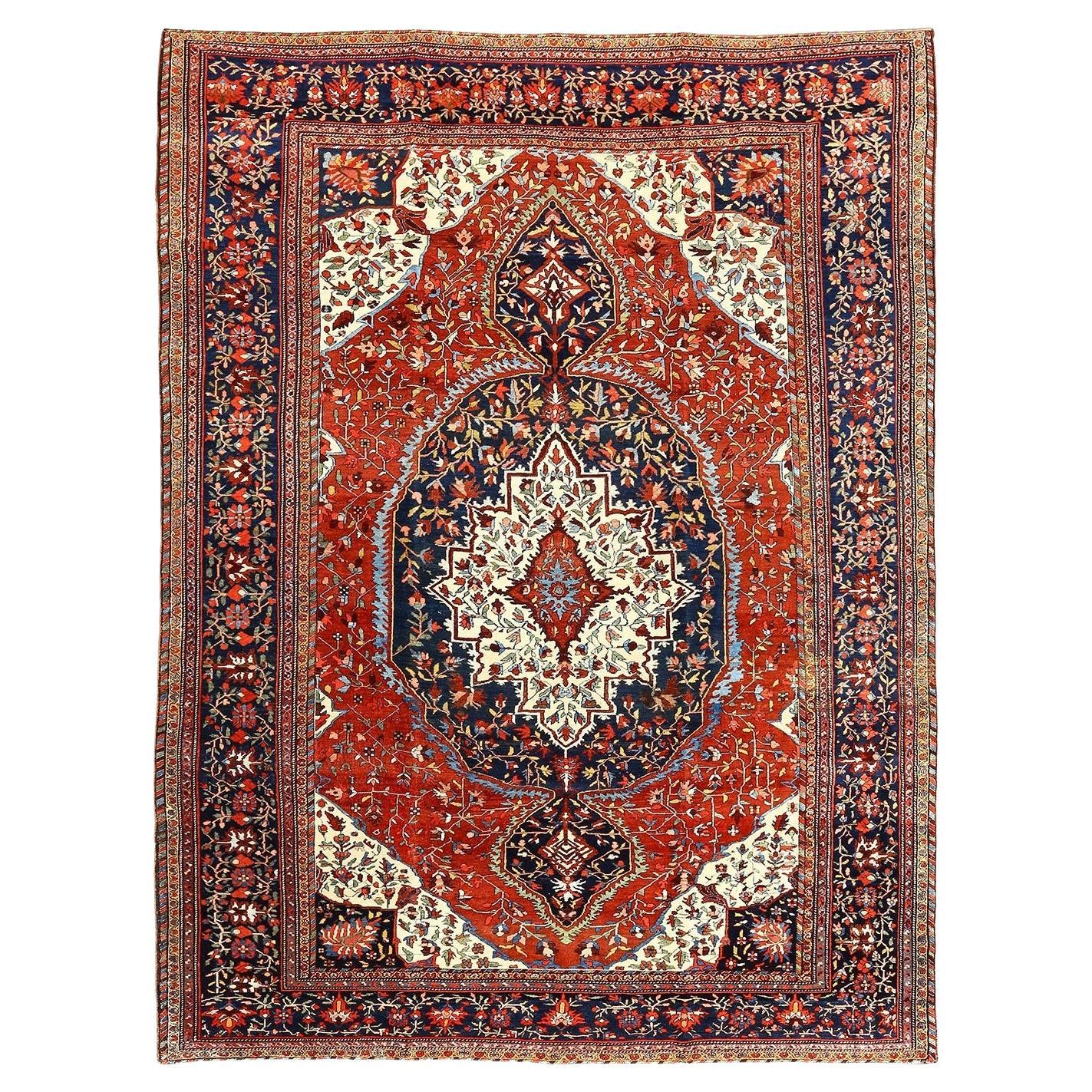 Alfombra Persa Antigua Farahan - Tamaño: 12'2 X 9'2 en venta