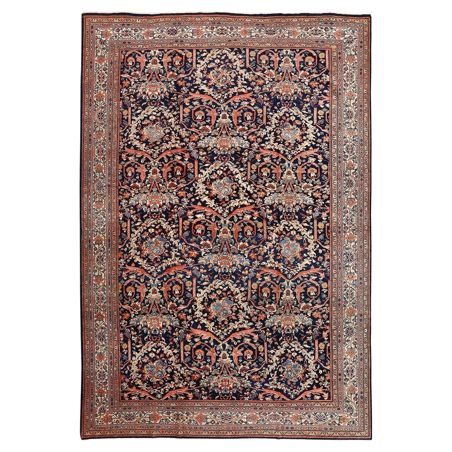 Alfombra Persa Antigua Farahan - Tamaño: 12'6 X 8'5