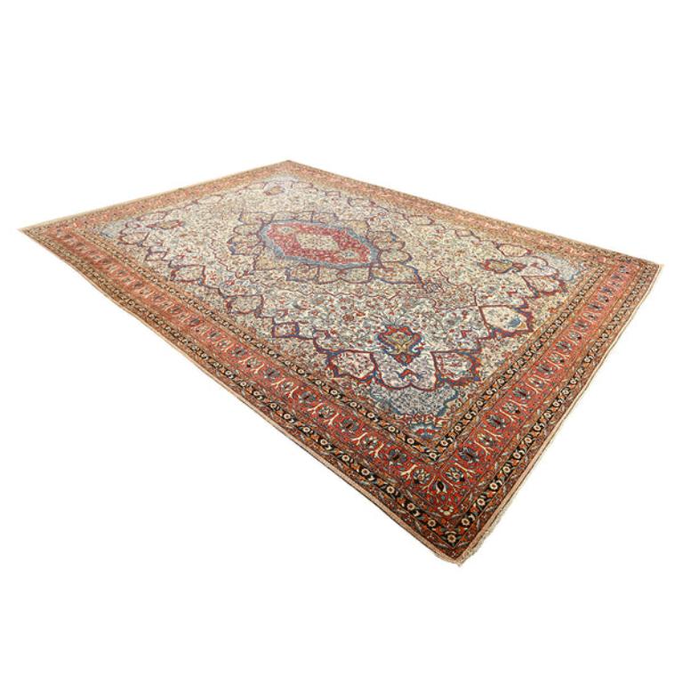 Sarouk Farahan Tapis persan Farahan ancien - Taille : 13'9x9'7 en vente