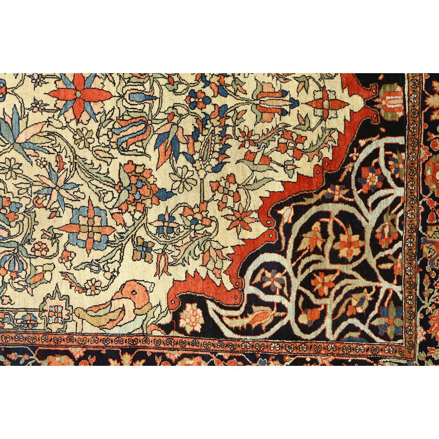 Perse Tapis persan Farahan ancien - Taille : 6'4 X 4'4 en vente