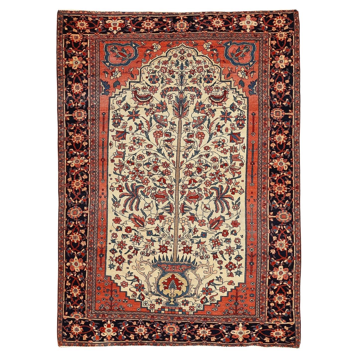 Tapis persan Farahan ancien - Taille : 6'6x4'6