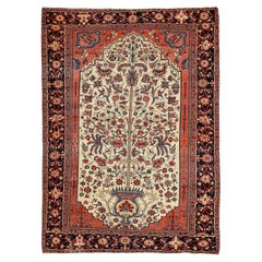 Alfombra Persa Antigua Farahan - Tamaño: 6'6x4'6