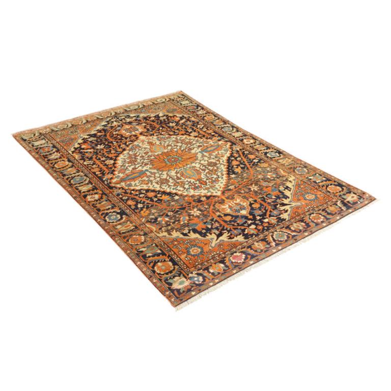 Sarouk Farahan Tapis persan Farahan ancien - Taille : 6 pieds 5 po. x 4 pieds 2 po. en vente