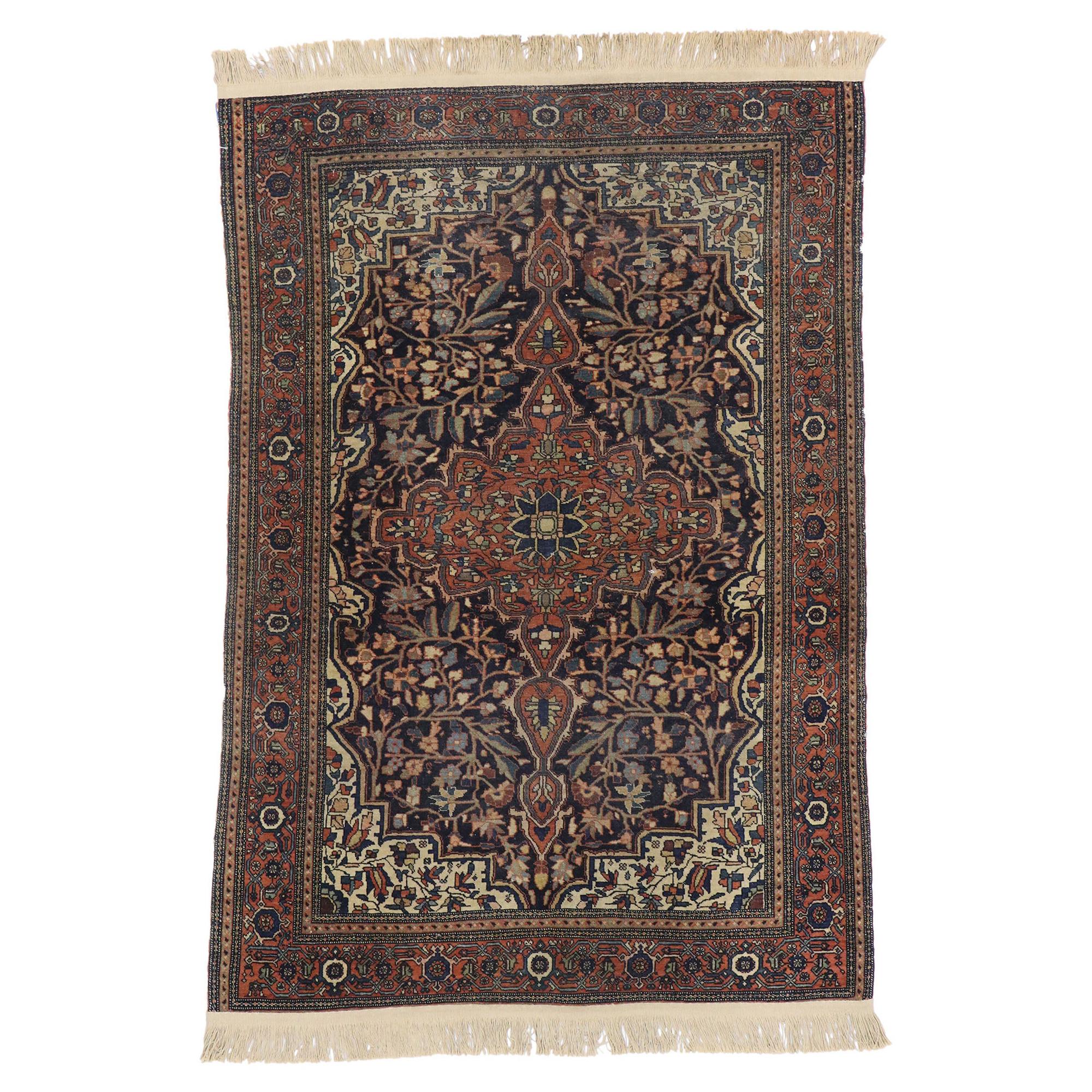 Antique Persian Farahan Rug with Arts & Crafts Style For Sale