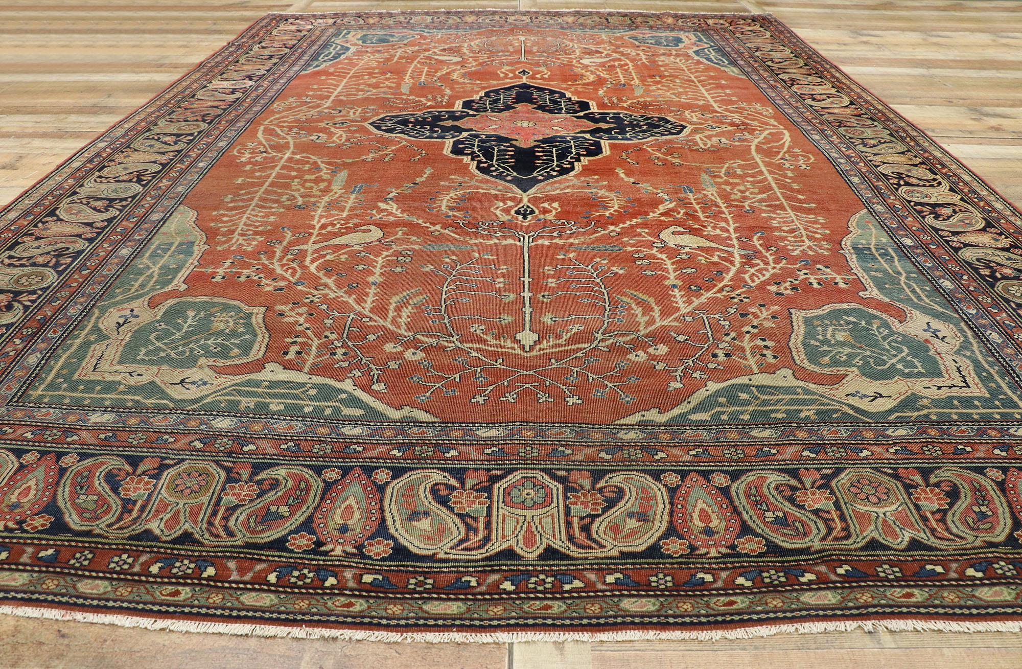 19th Century Antique Persian Farahan Rug For Sale