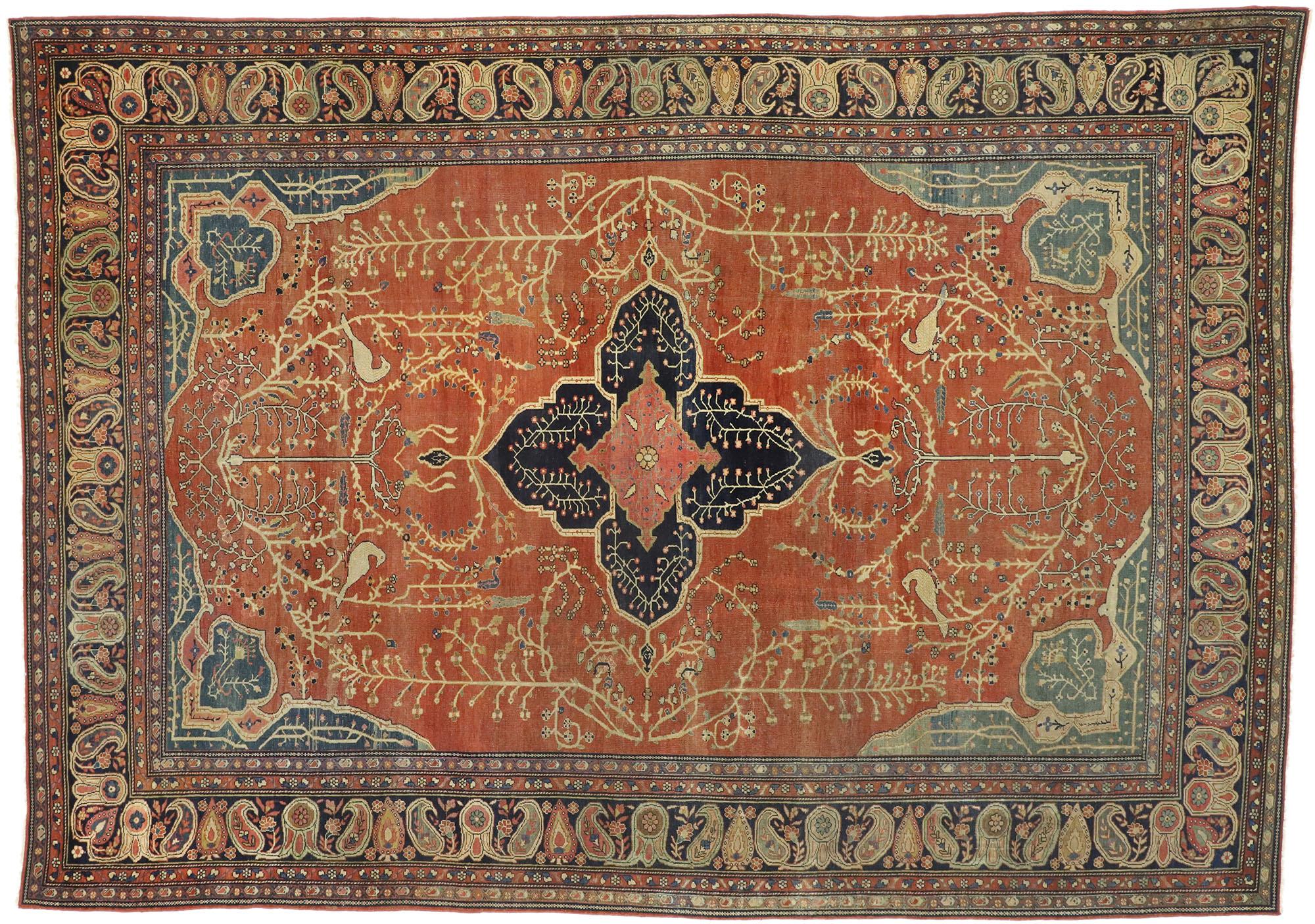 Antique Persian Farahan Rug For Sale 1