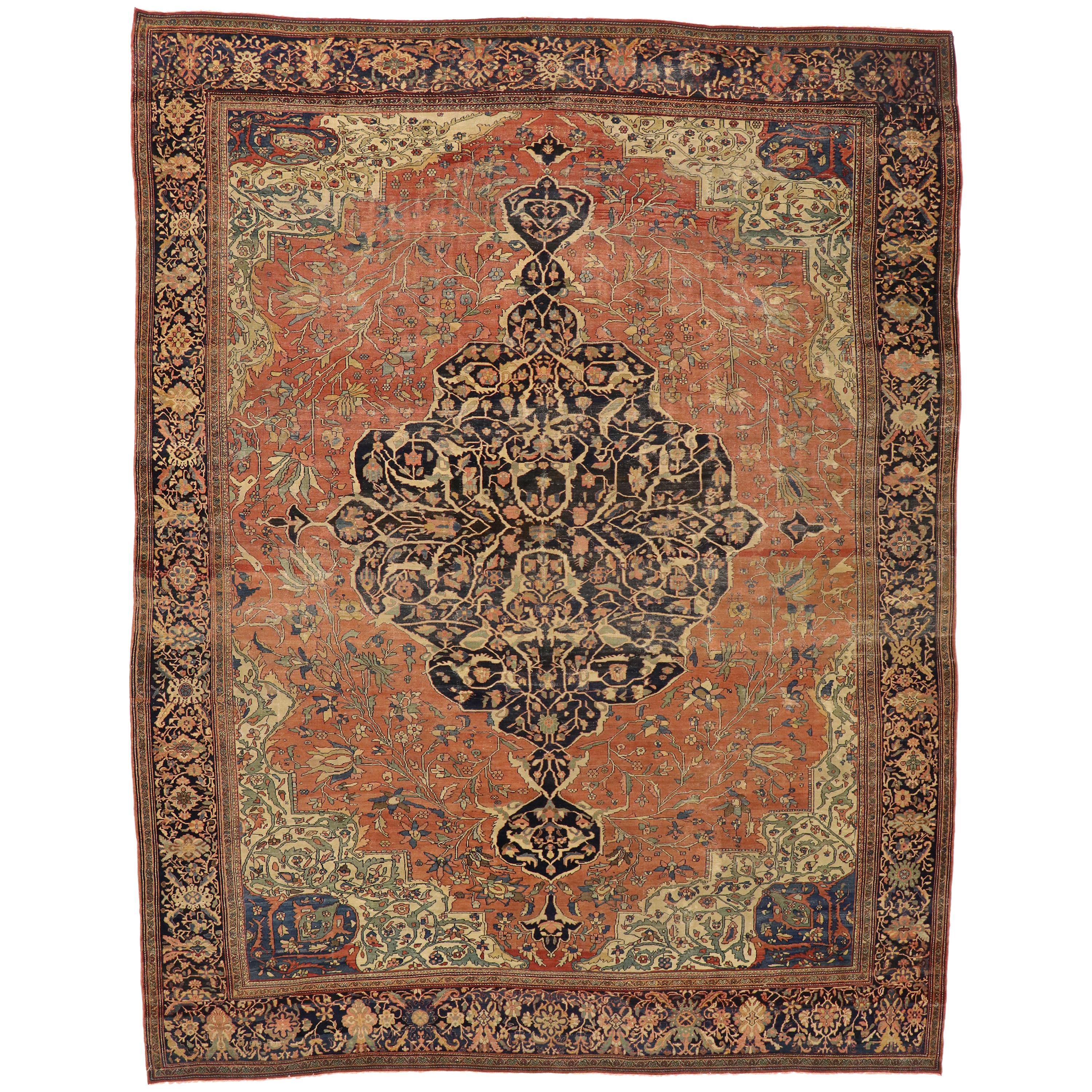 Vintage Pakistani Traditional Area Rug with Arts and Crafts William