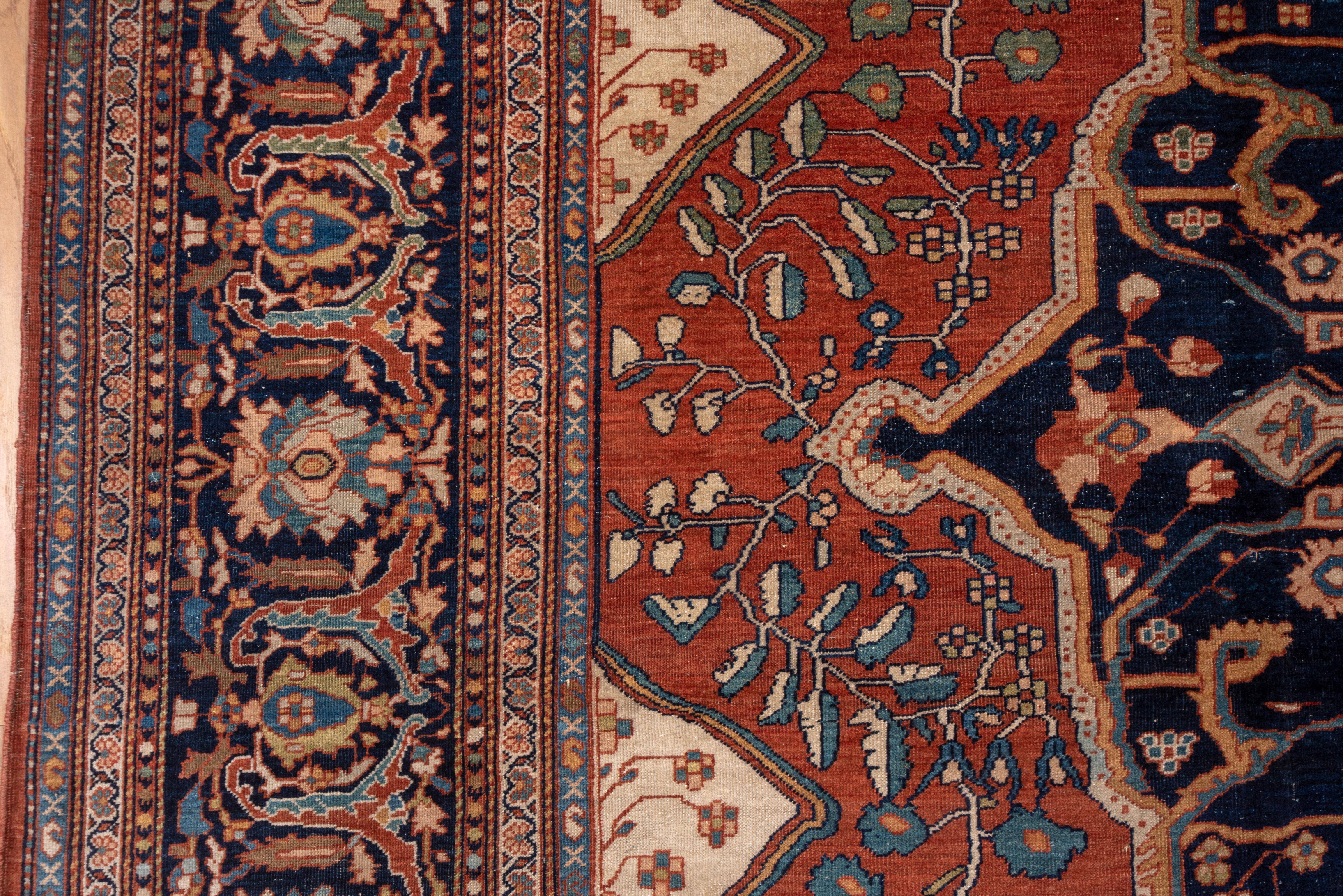 Hand-Knotted Antique Persian Farahan Sarouk Carpet For Sale