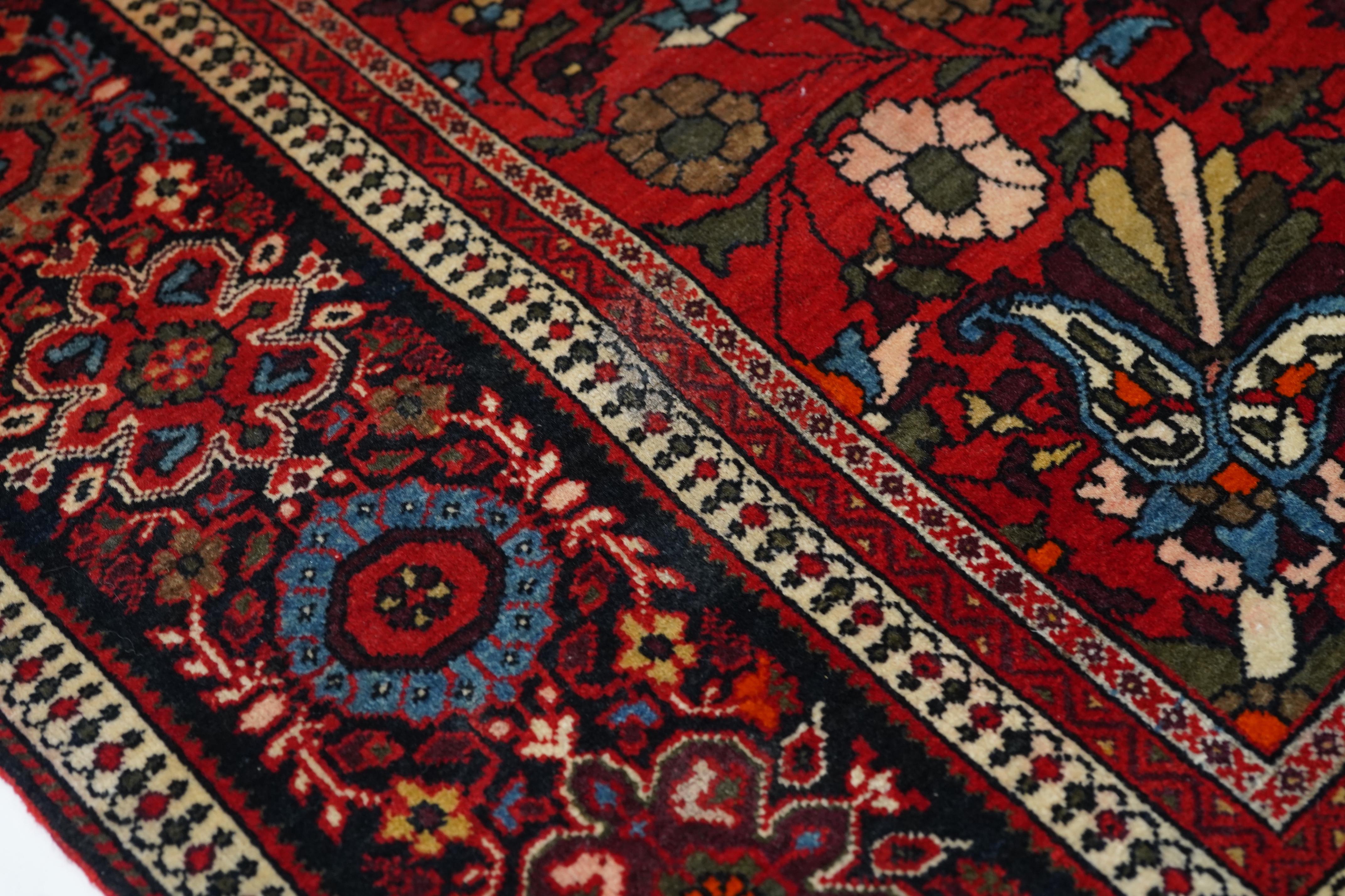 Noué à la main Ancien tapis Farahan Sarouk 4'3'' x 6'4'' en vente