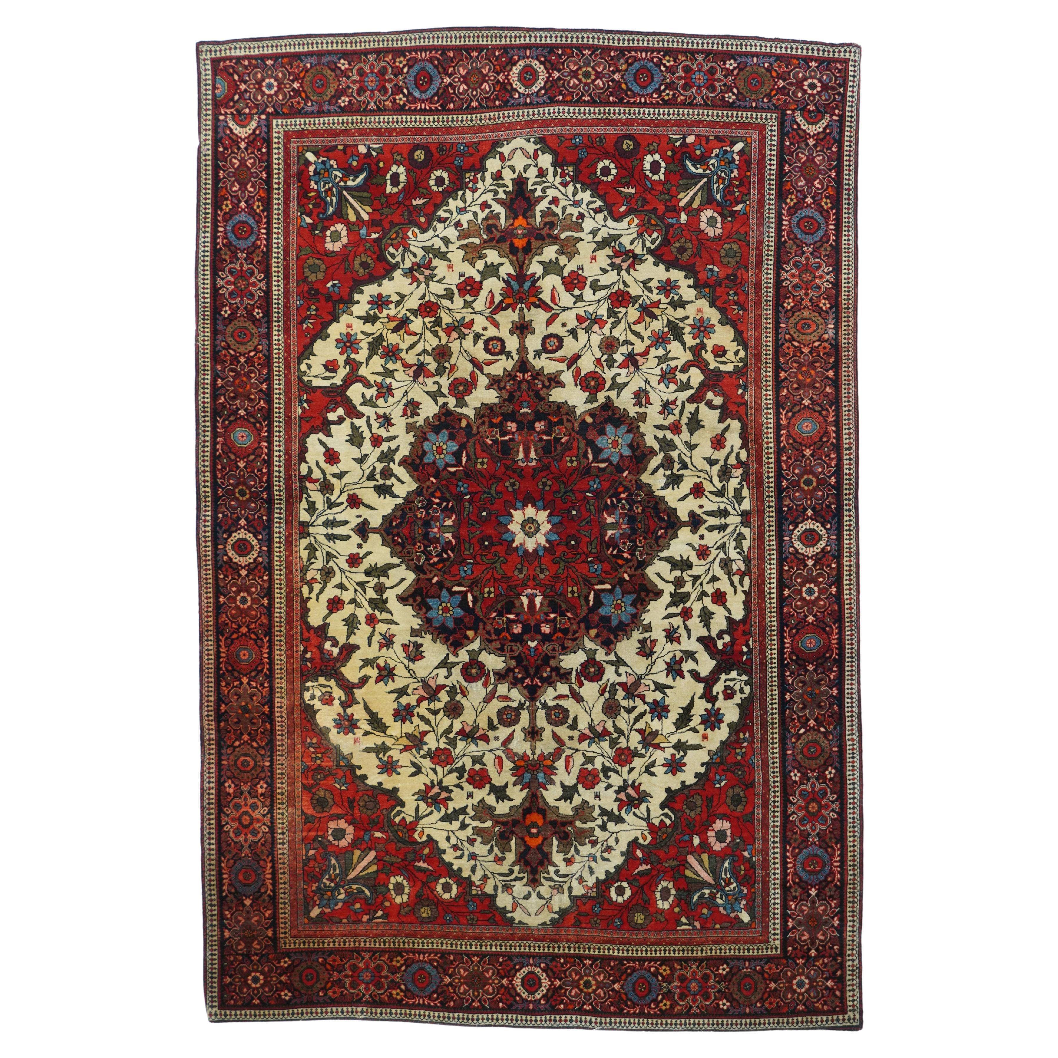 Antique Farahan Sarouk Rug 4'3'' x 6'4''