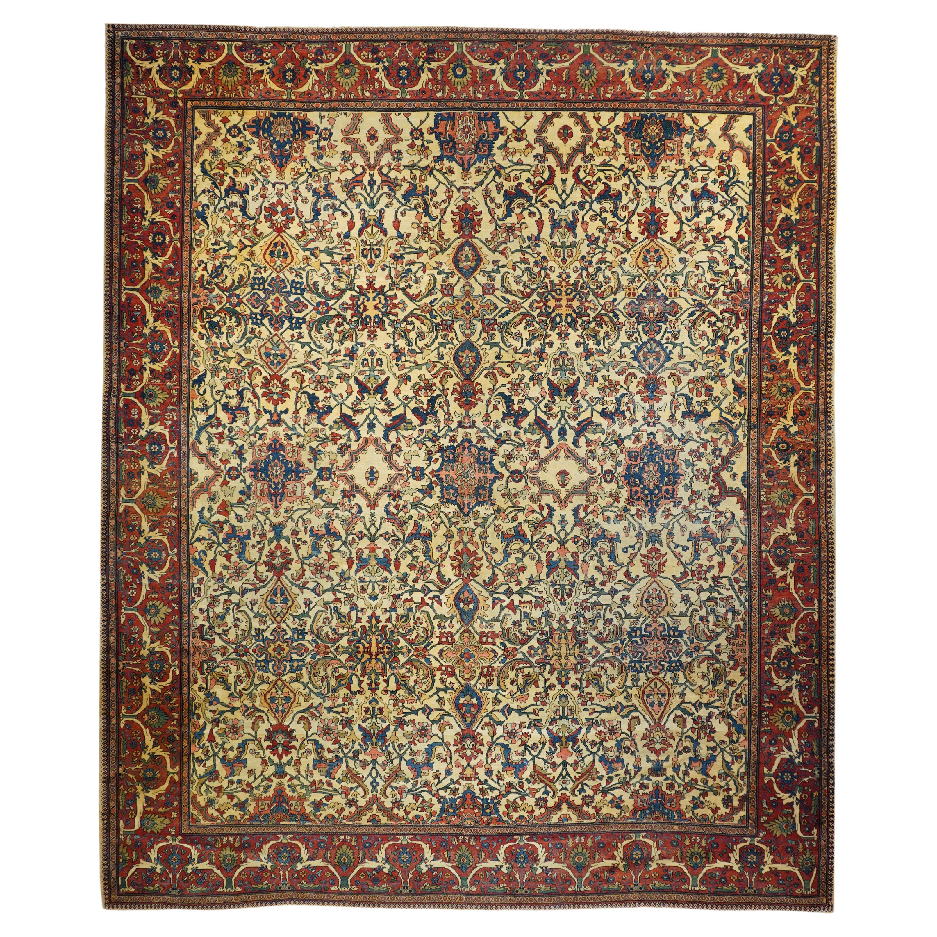 Antique Persian Farahan Sarouk Rug 11’0" x 13’0"