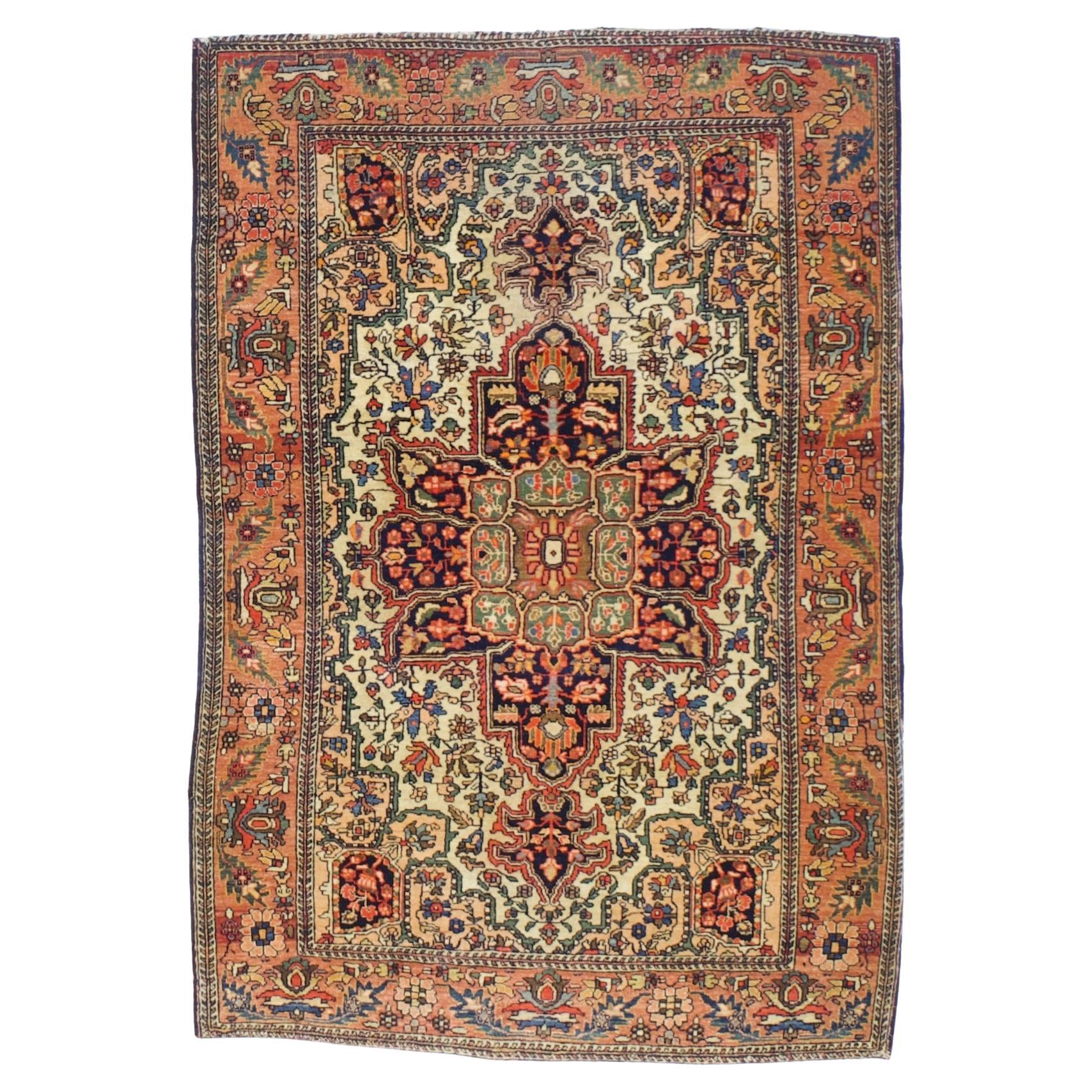 Antique Persian Farahan Sarouk Rug 3’3" x 4’10"
