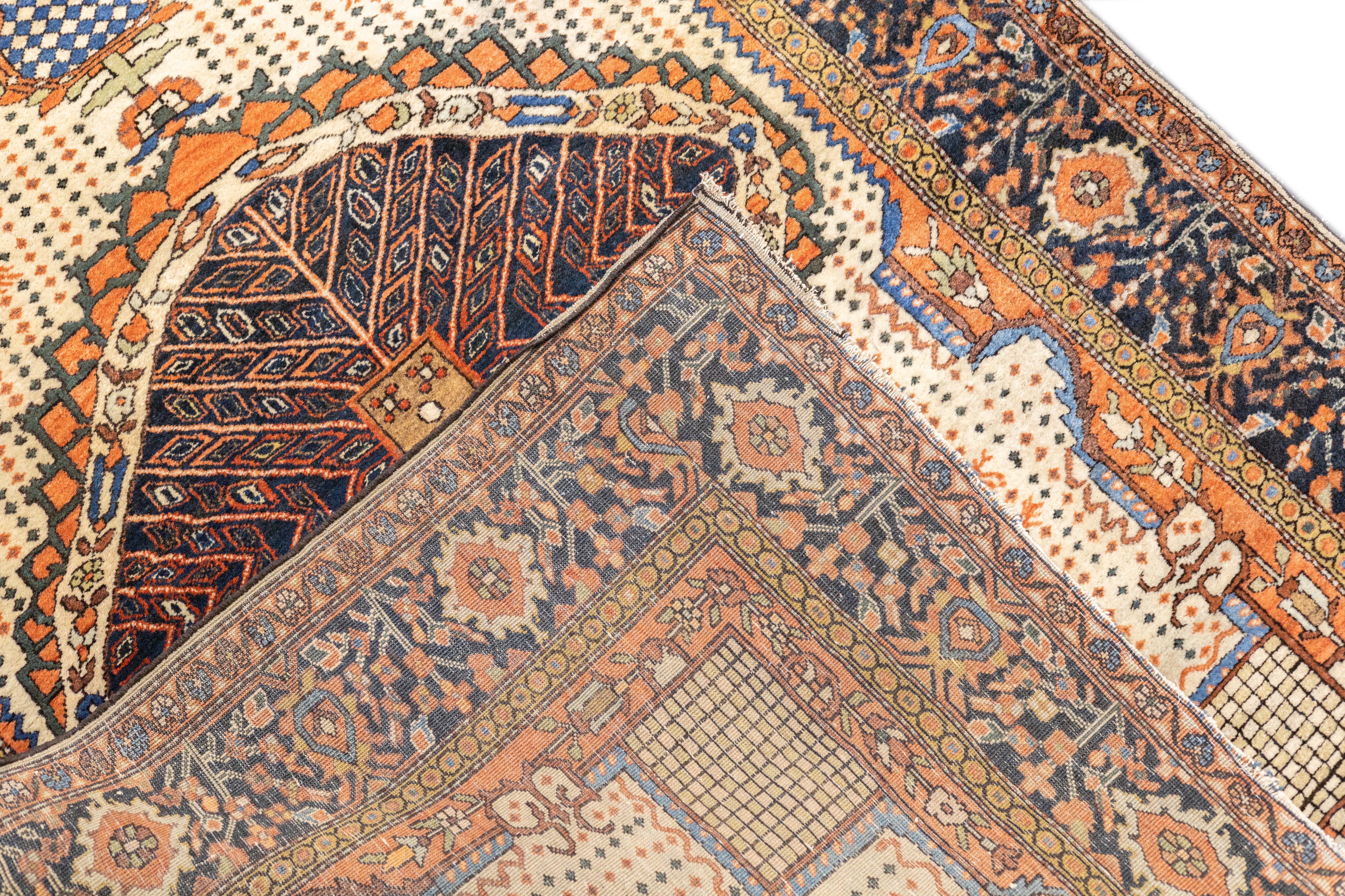 Antique Persian Farahan Sarouk Rug 3'4'' x 4'11'' For Sale 6