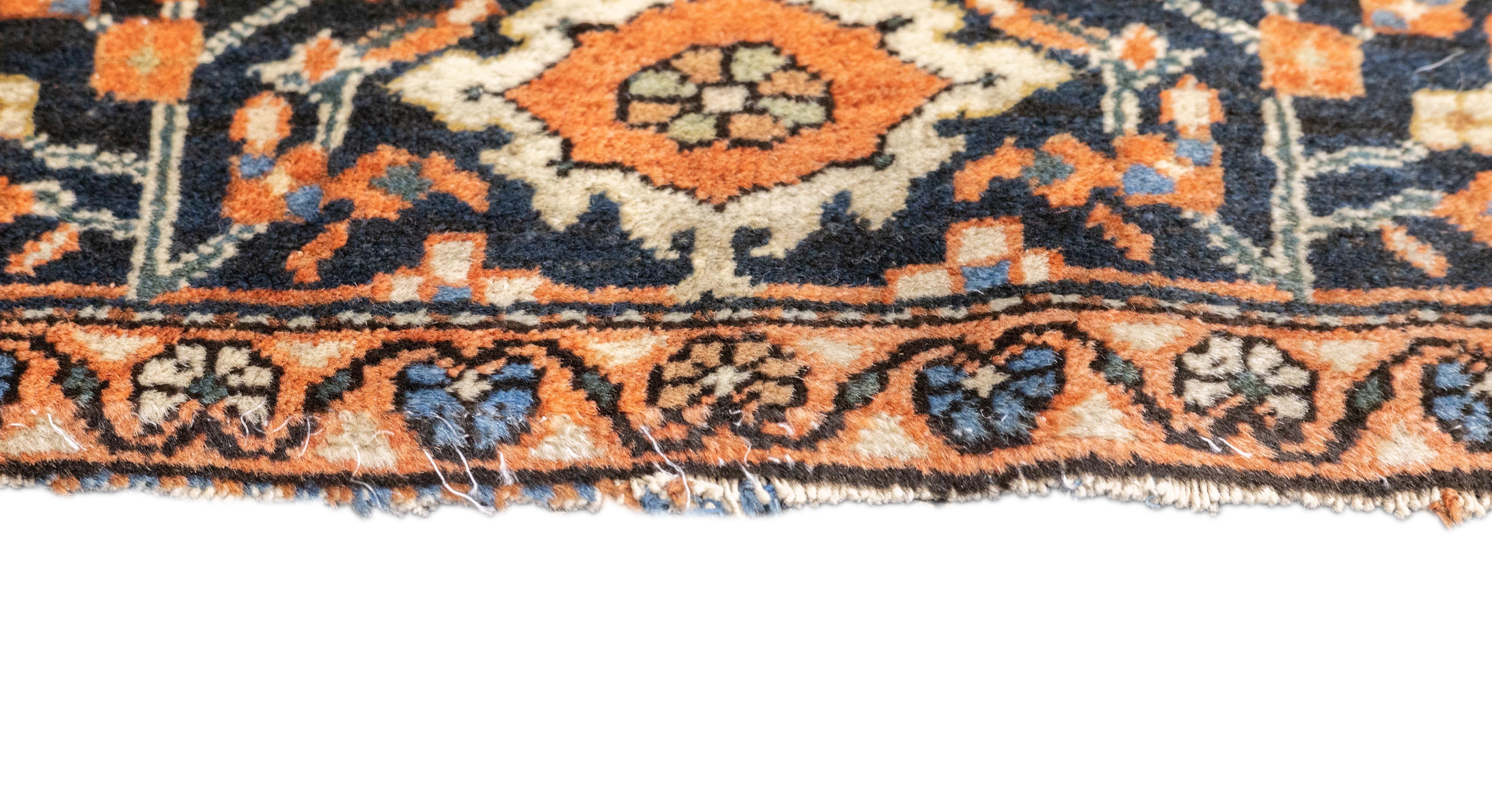 Wool Antique Persian Farahan Sarouk Rug 3'4'' x 4'11'' For Sale