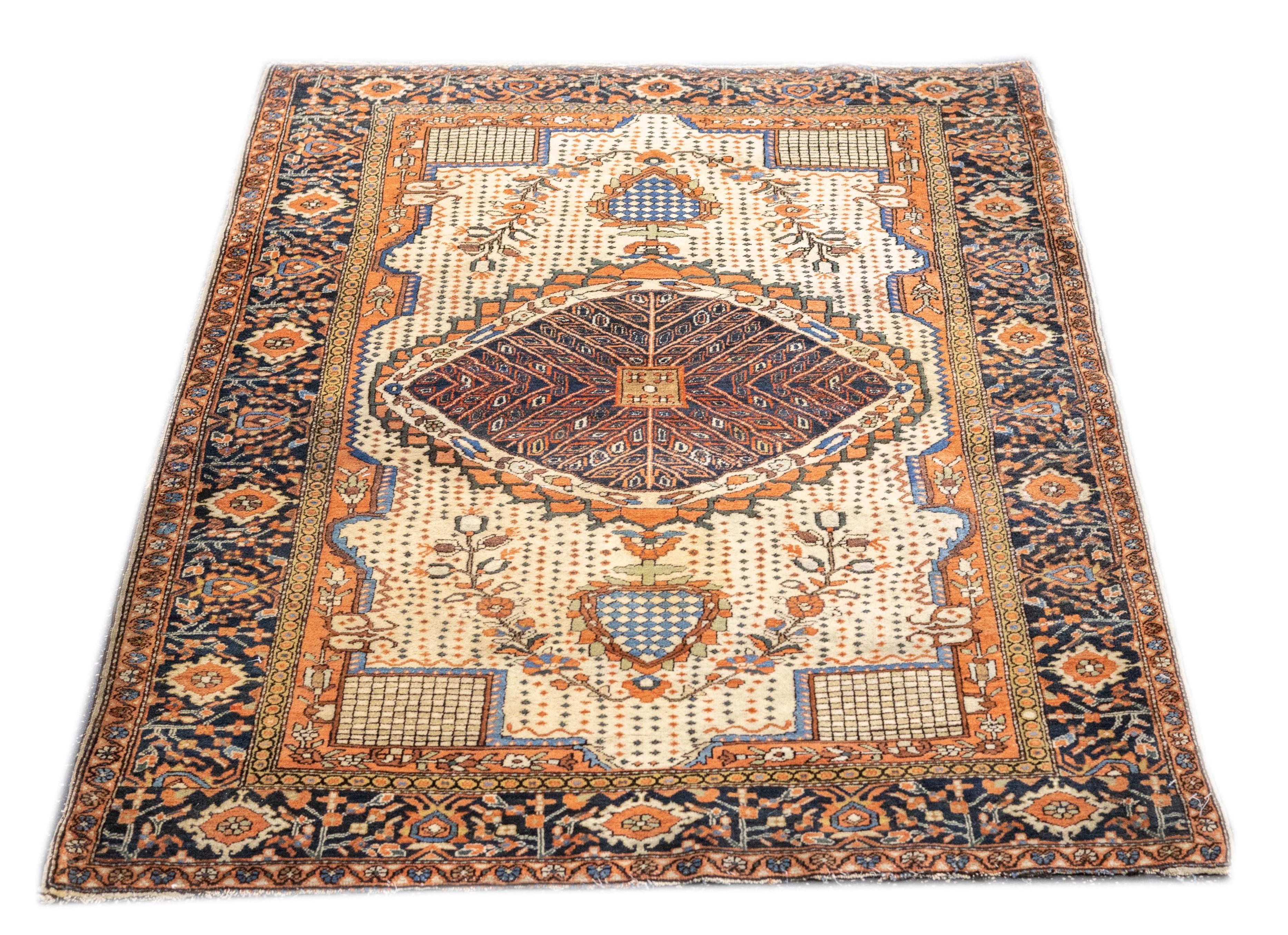 Antique Persian Farahan Sarouk Rug 3'4'' x 4'11'' For Sale 1