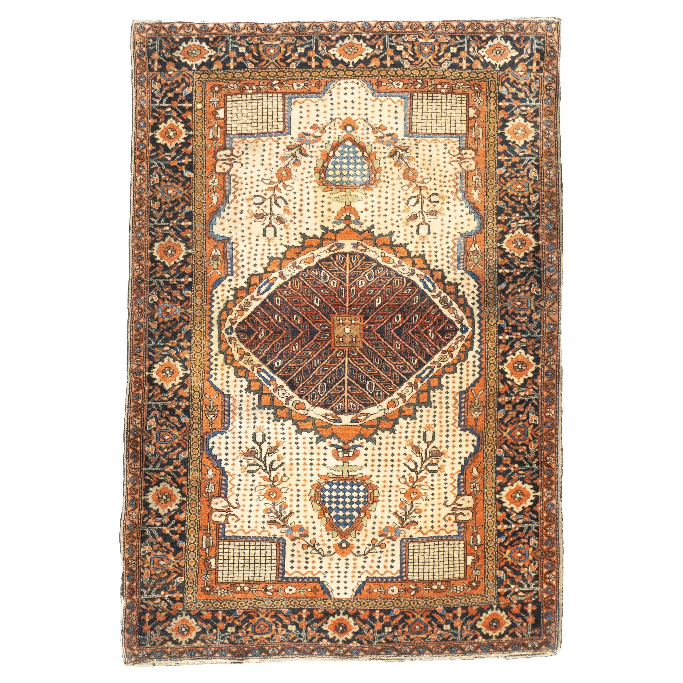 Antique Persian Farahan Sarouk Rug 3'4'' x 4'11''