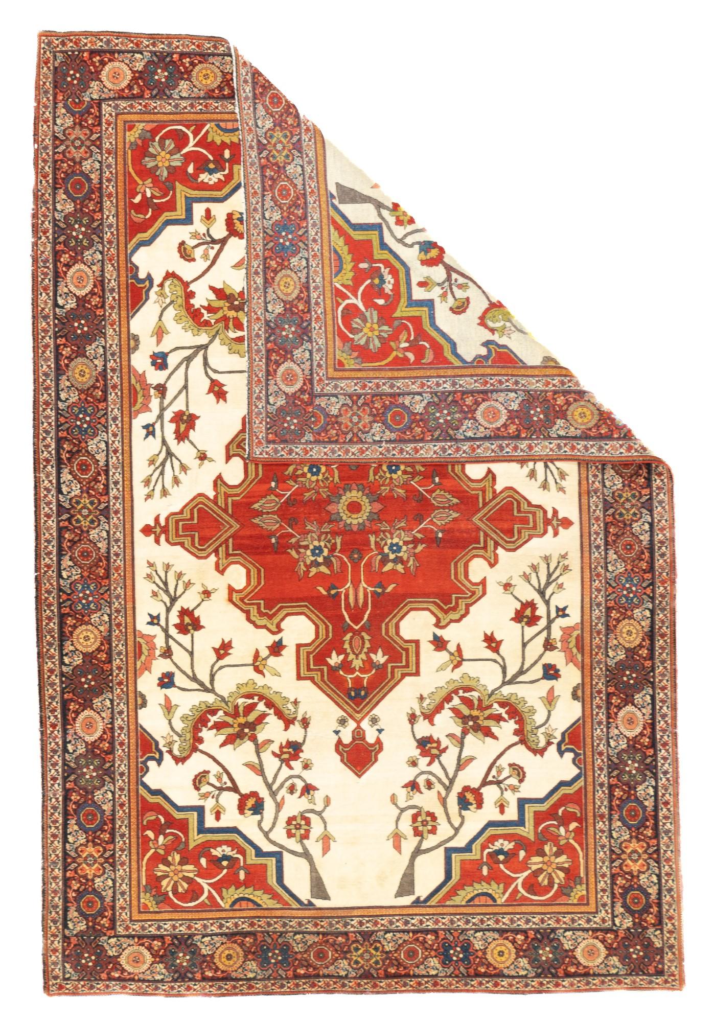 Antiker persischer Farahan Sarouk-Teppich 4'2