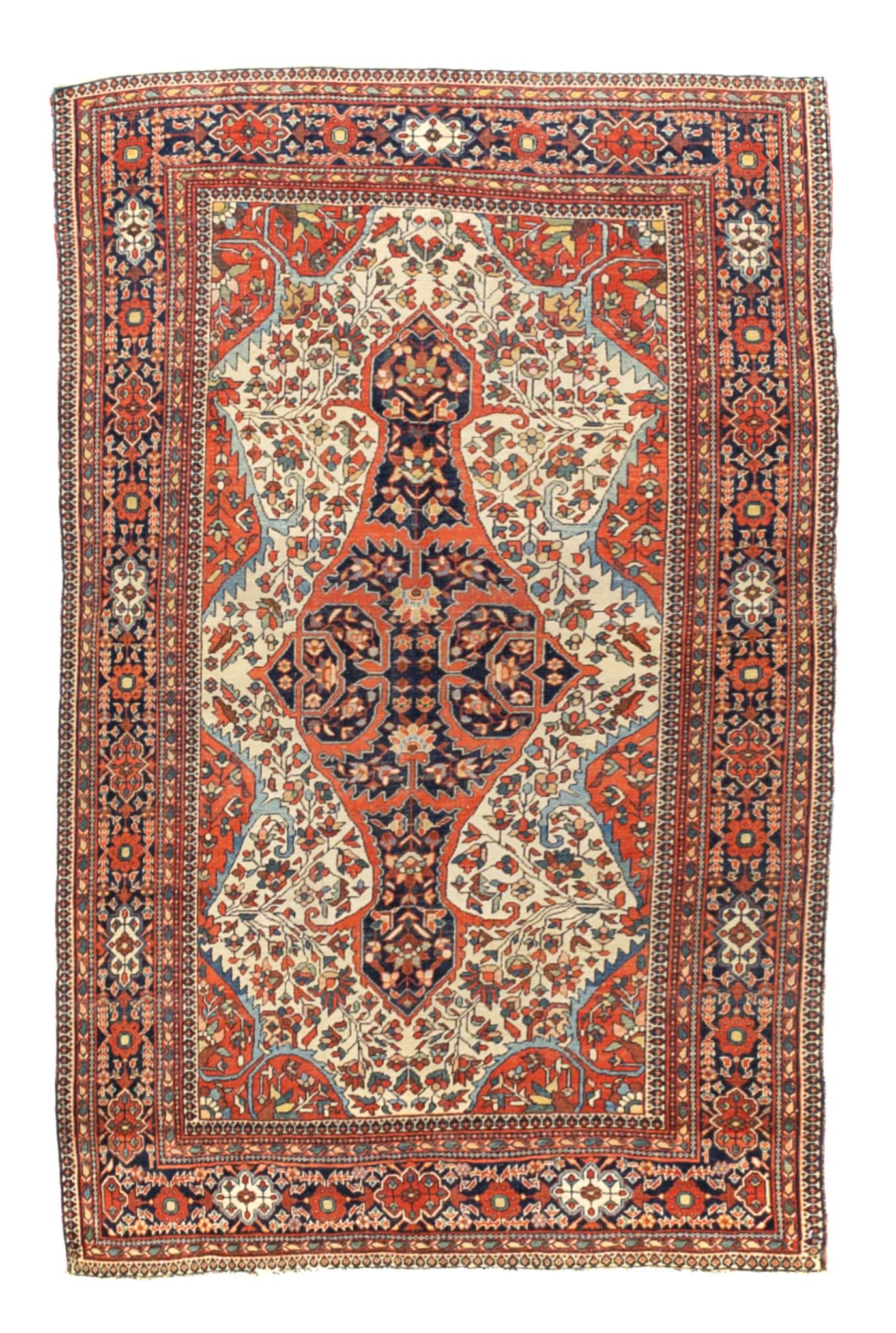 Persiano Tappeto antico persiano Sarouk Farahan 4'3