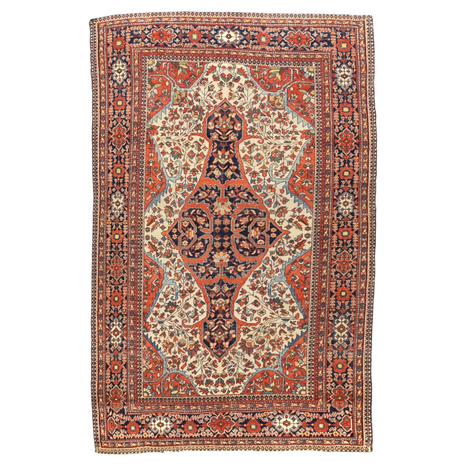 Antique Persian Farahan Sarouk Rug 4'3" x 6’11"