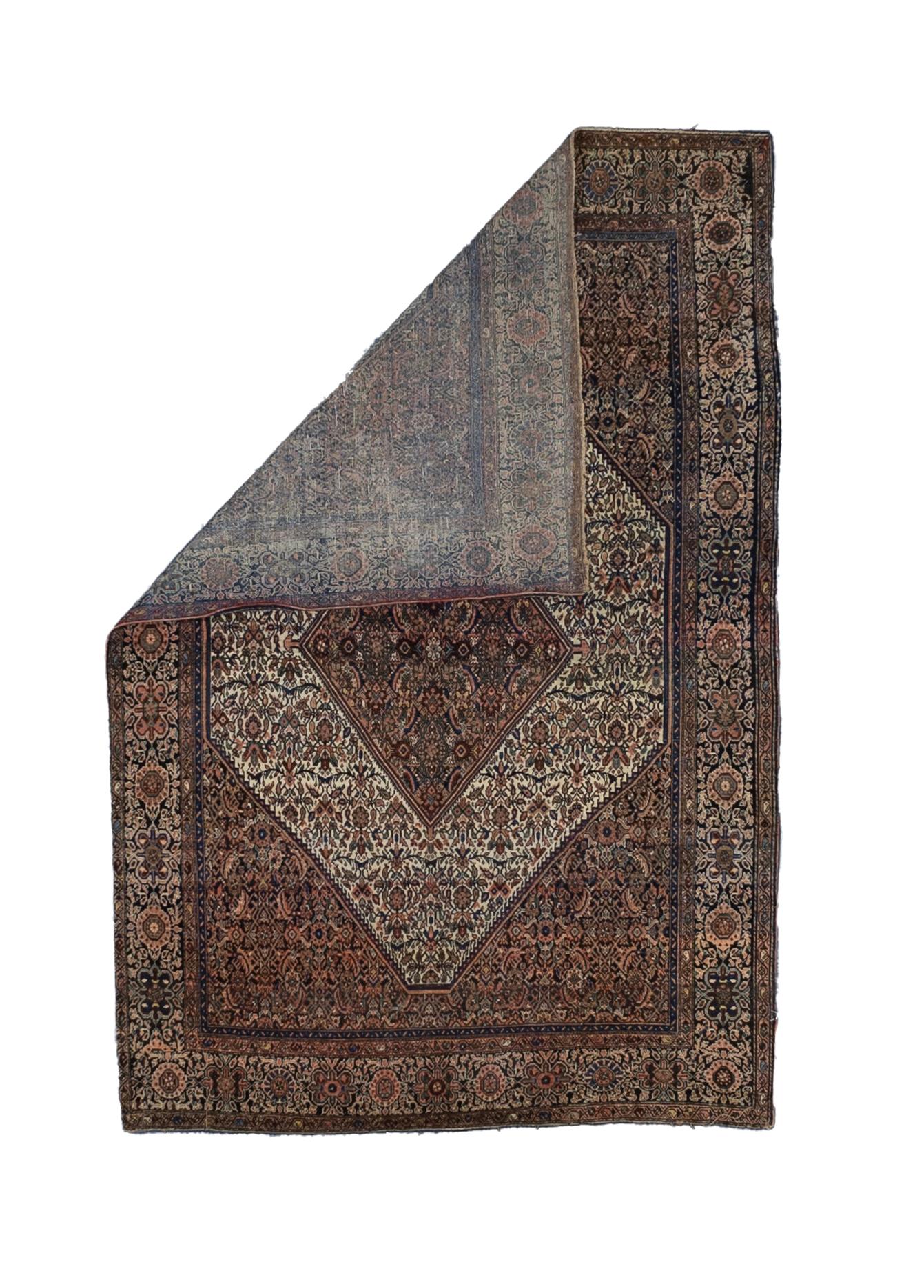 Antiker persischer Farahan Sarouk-Teppich 4'3