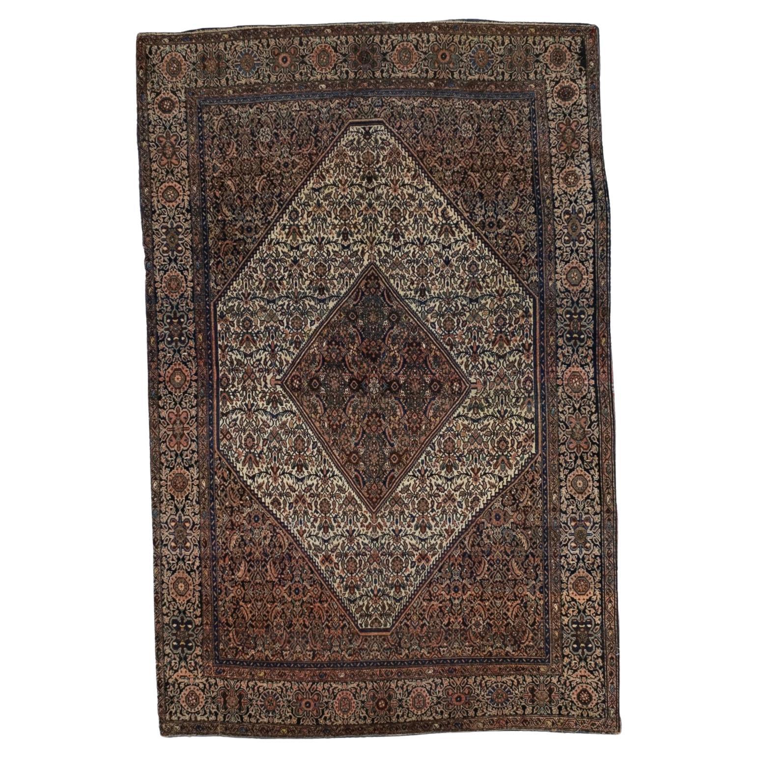 Antique Persian Farahan Sarouk Rug 4’3" x 6’5"