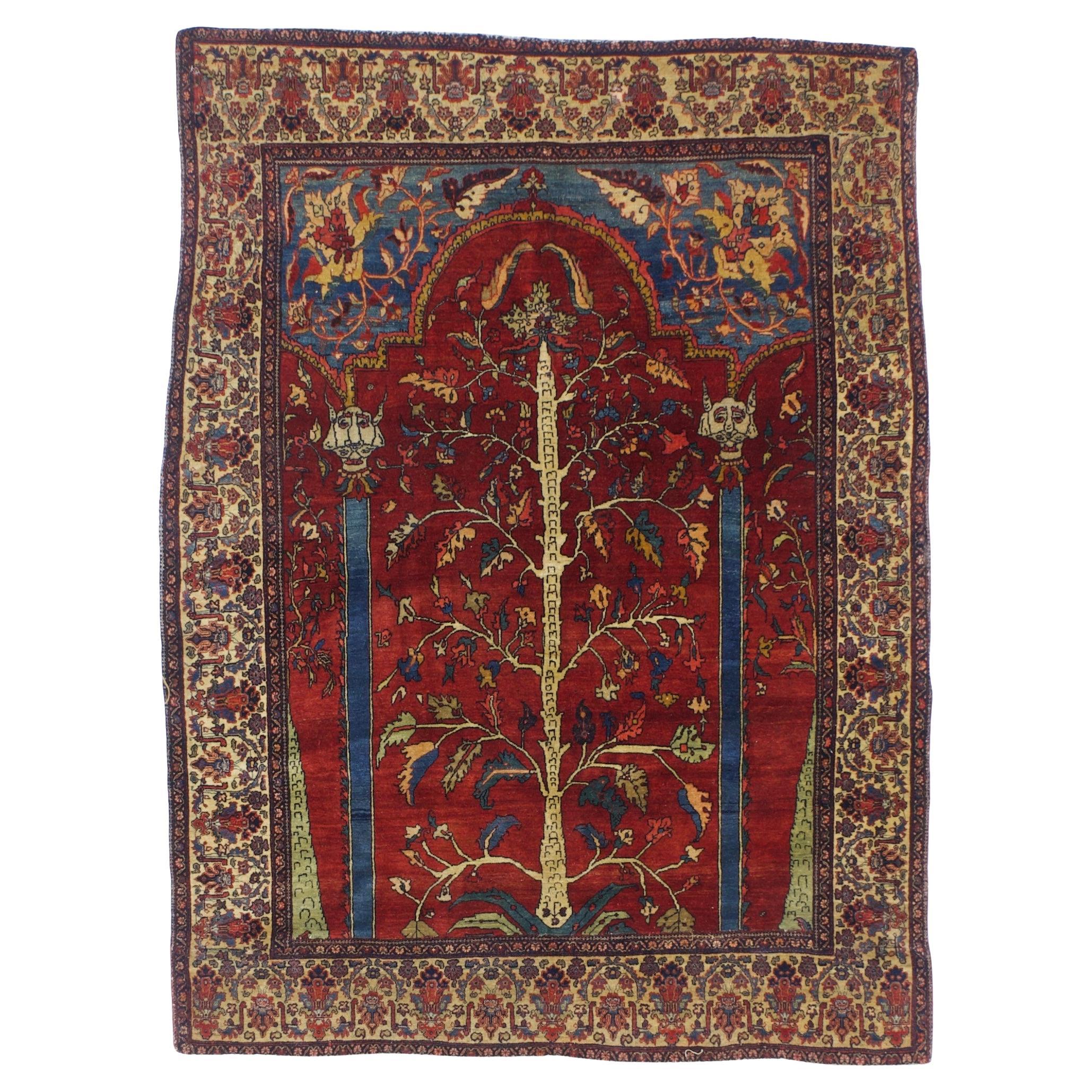 Antike persische Farahan Sarouk Teppich 4'4" x 5'9"