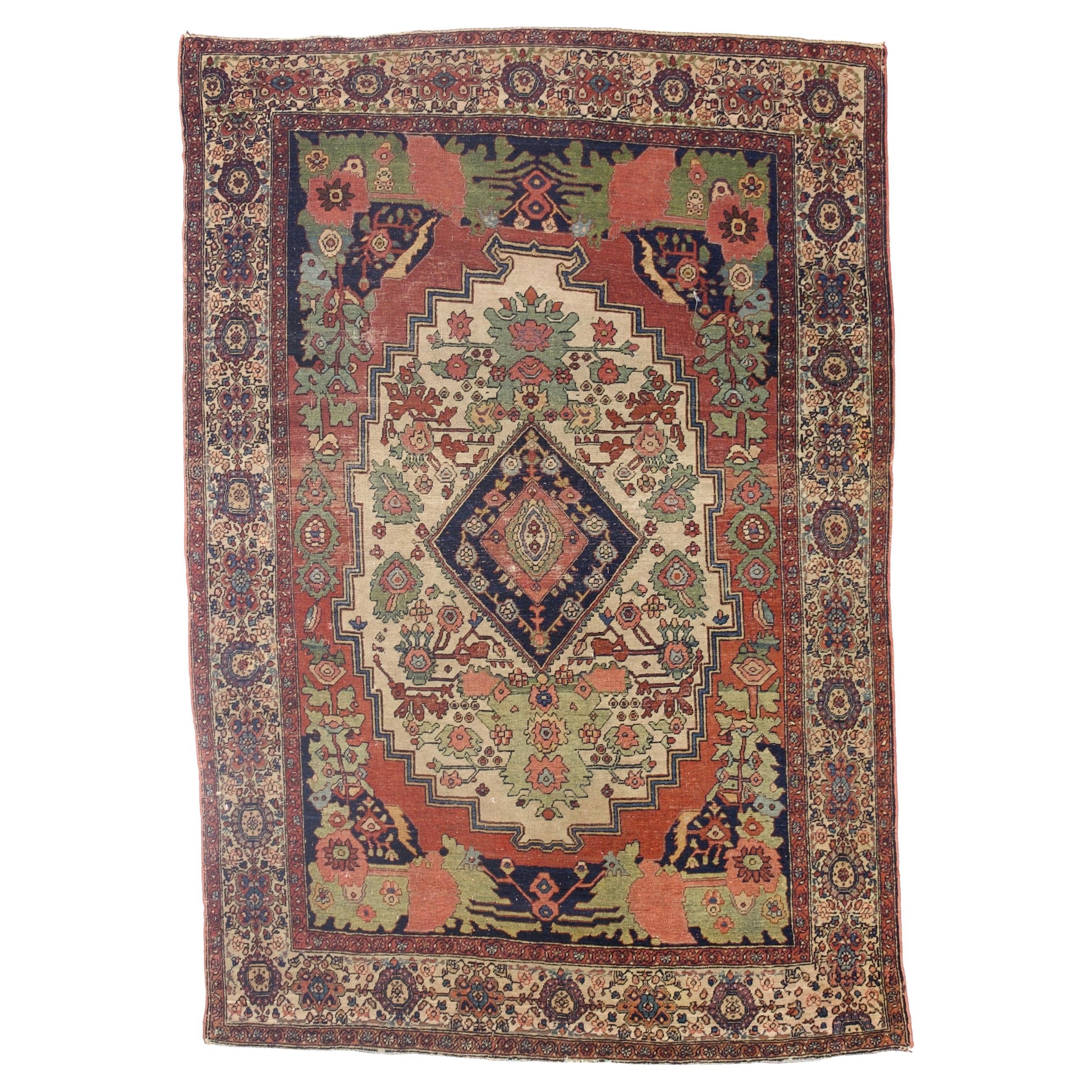 Antique Persian Farahan Sarouk Rug 4’4” x 6’4"