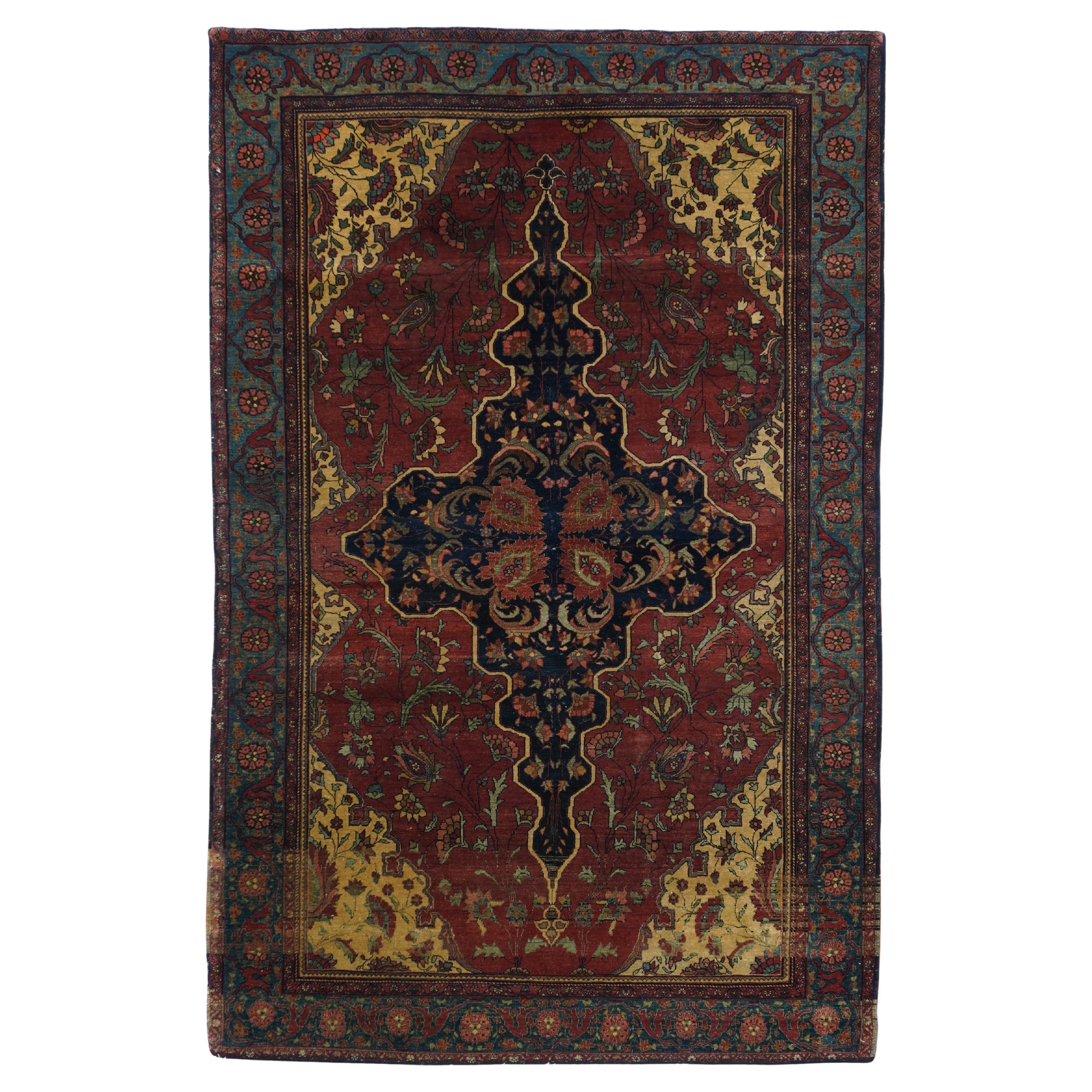 Alfombra Persa Antigua Sarouk Farahan 4'4'' x 7'0''