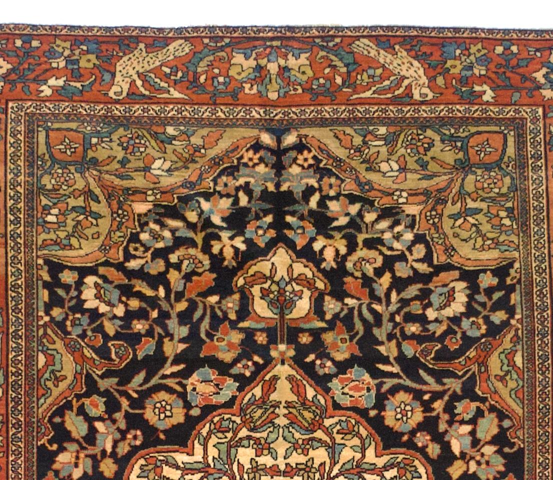 Antike persische Farahan Sarouk Teppich 4'6 x 6'6