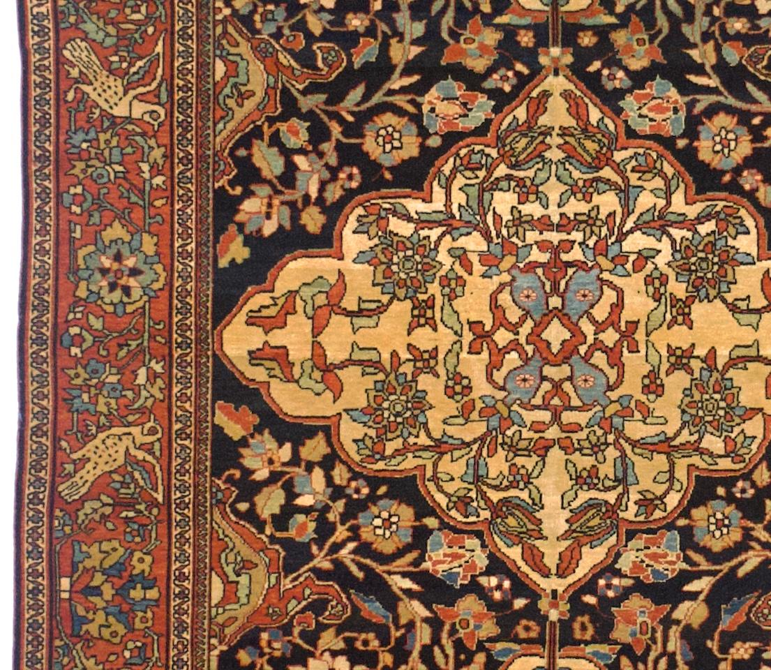 Antike persische Farahan Sarouk Teppich 4'6 x 6'6