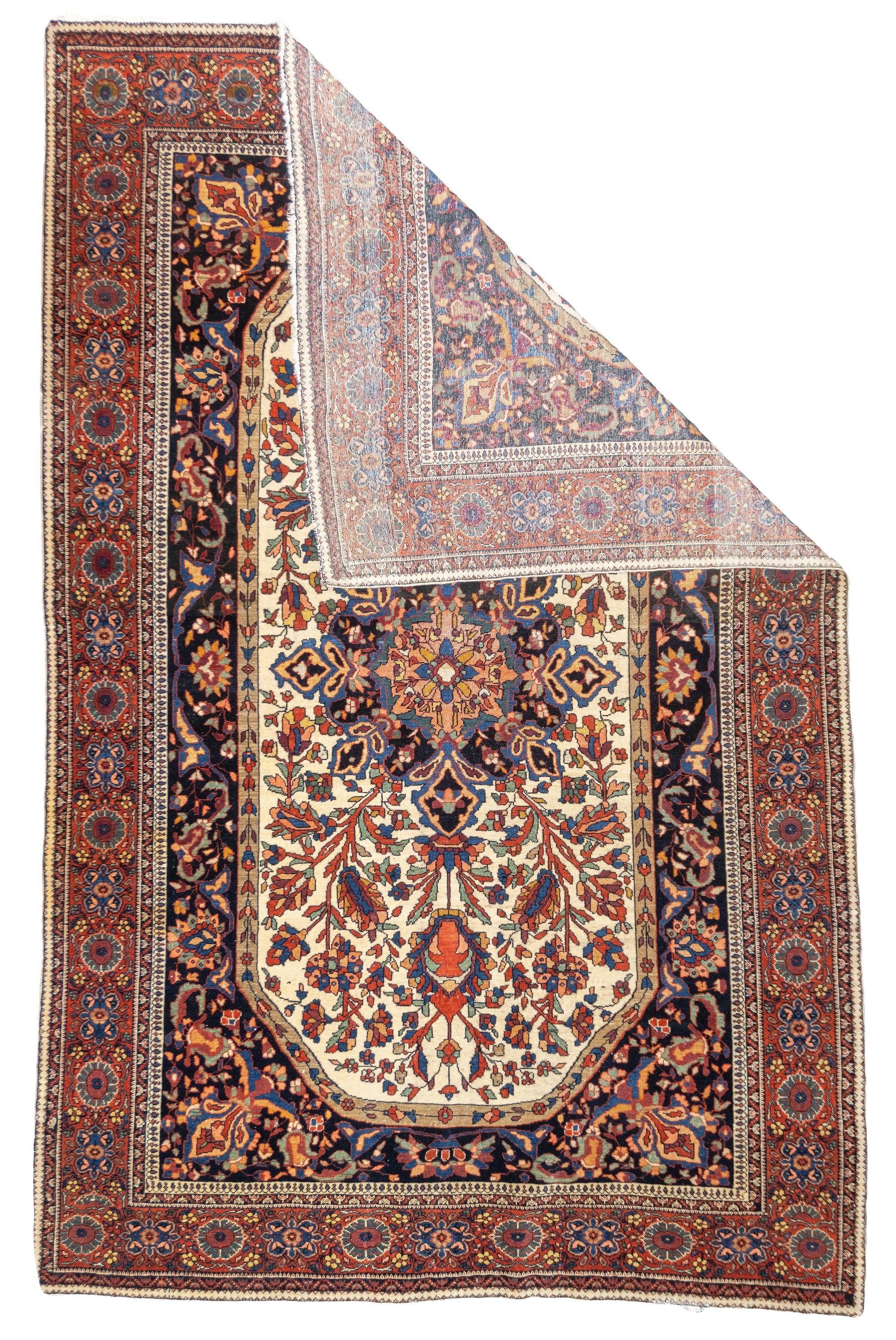 Antiker persischer Farahan Sarouk-Teppich 4'6'' x 6'7'' (Handgeknüpft) im Angebot