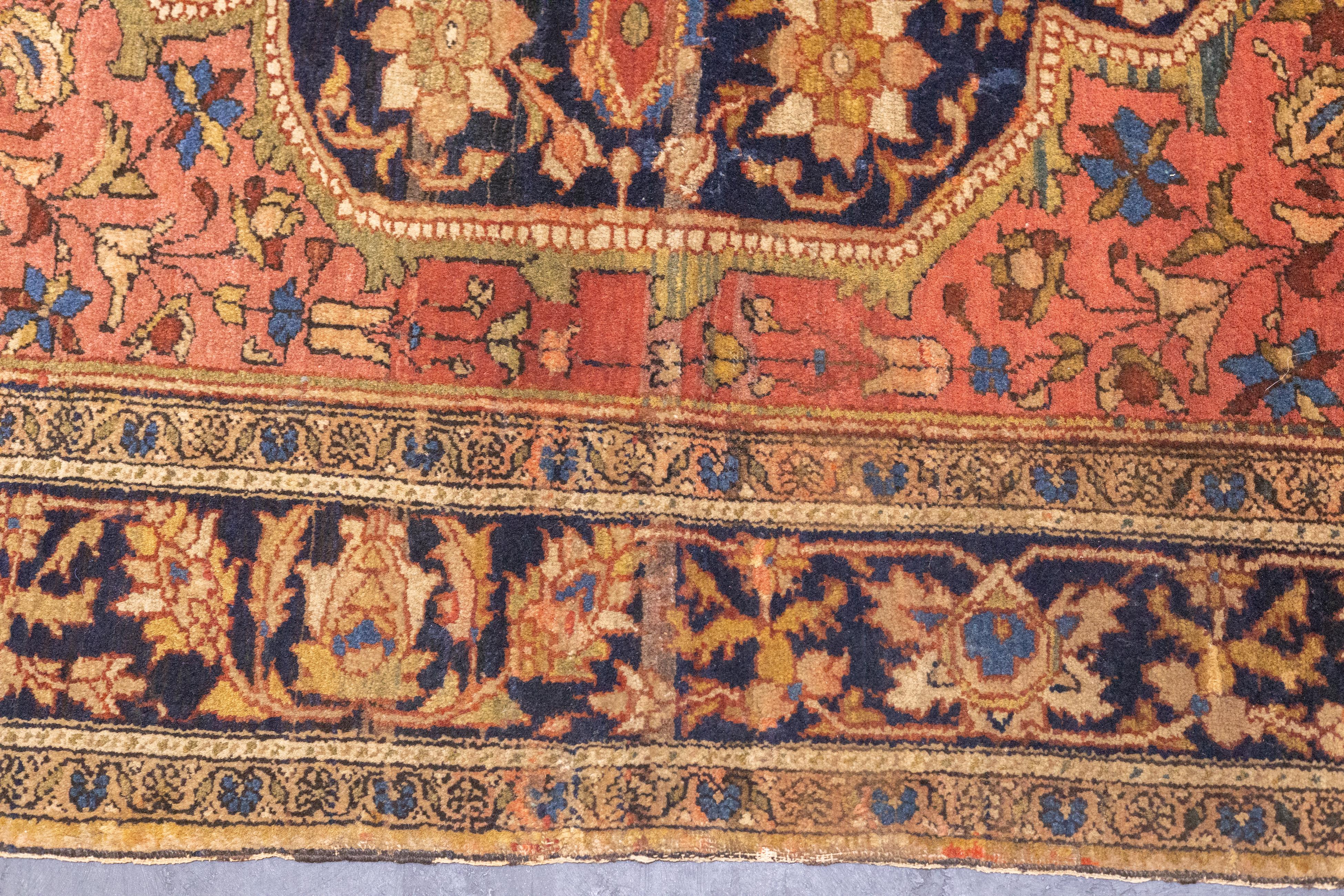 Antique Persian Farahan Sarouk Rug 4'6'' x 6'7'' For Sale 2