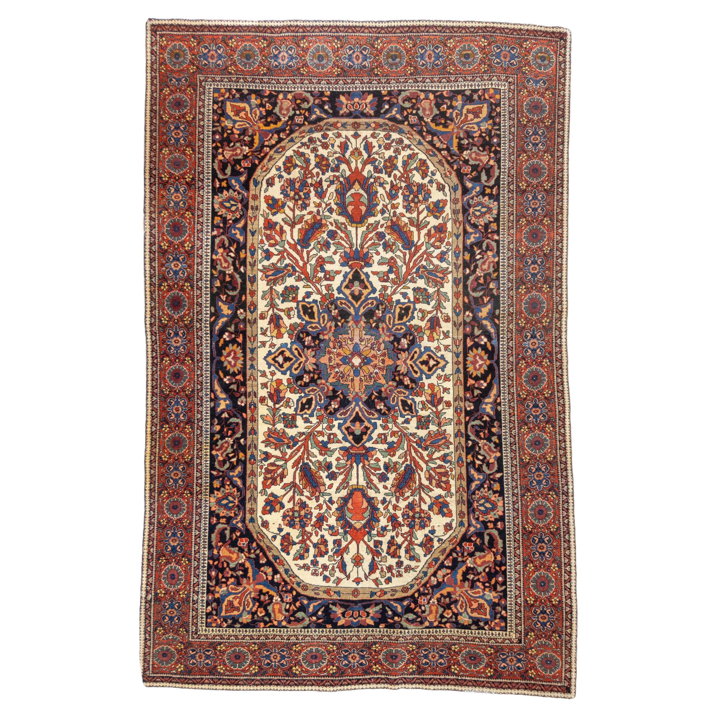 Antique Persian Farahan Sarouk Rug 4'6'' x 6'7''