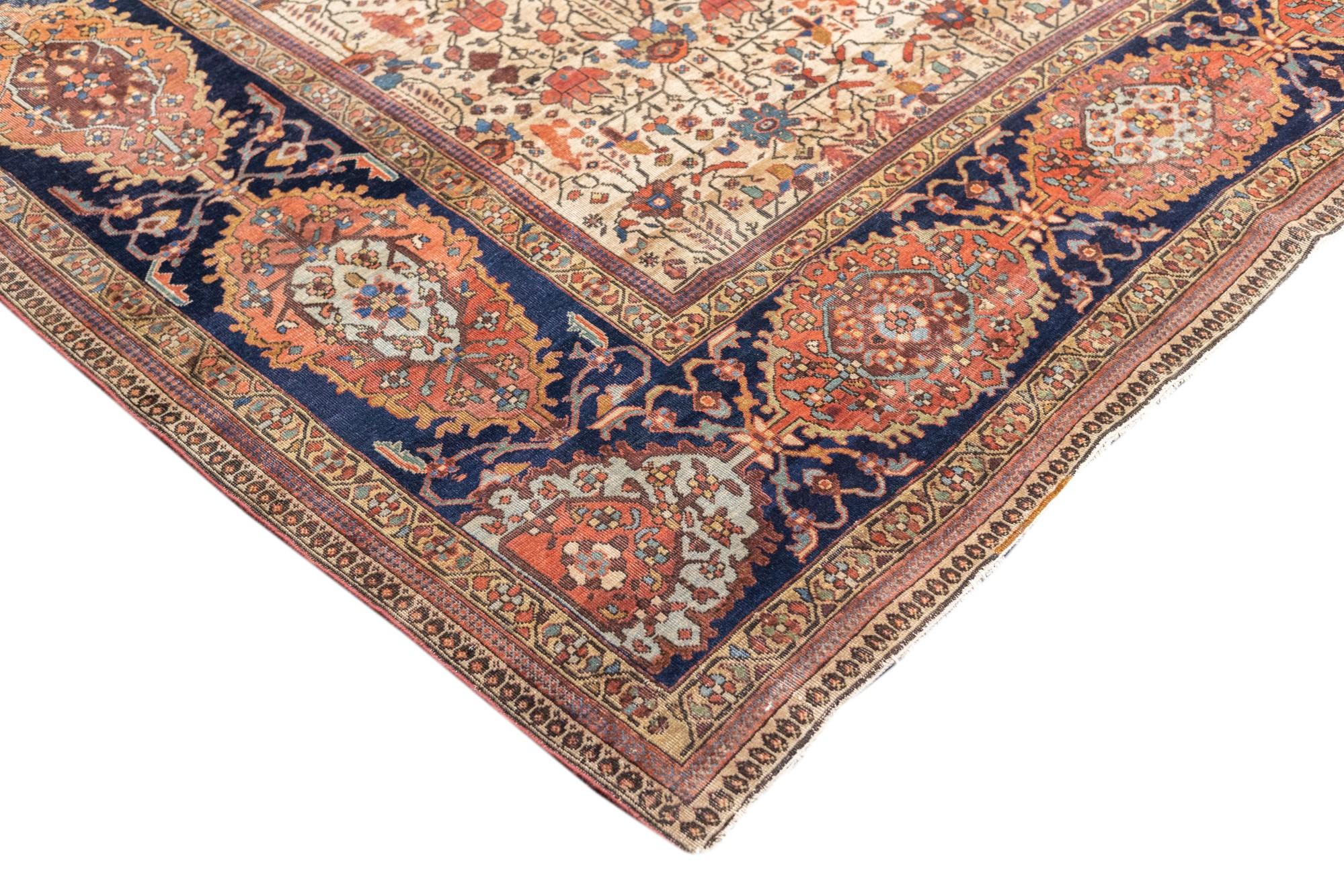 Antiker persischer Sarouk Farahan Teppich 6'10 x 9'6 (Persisch) im Angebot