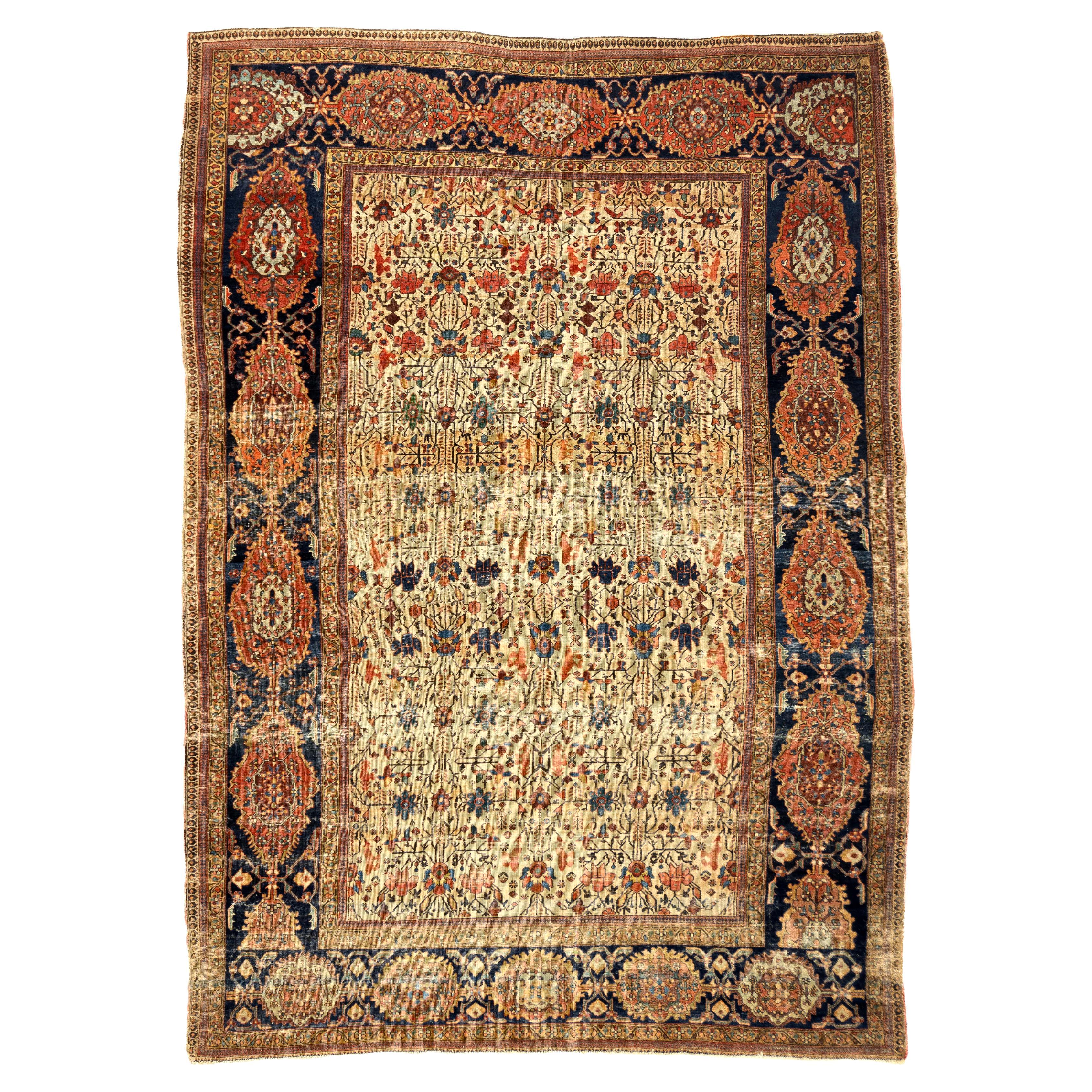 Antiker persischer Sarouk Farahan Teppich 6'10 x 9'6
