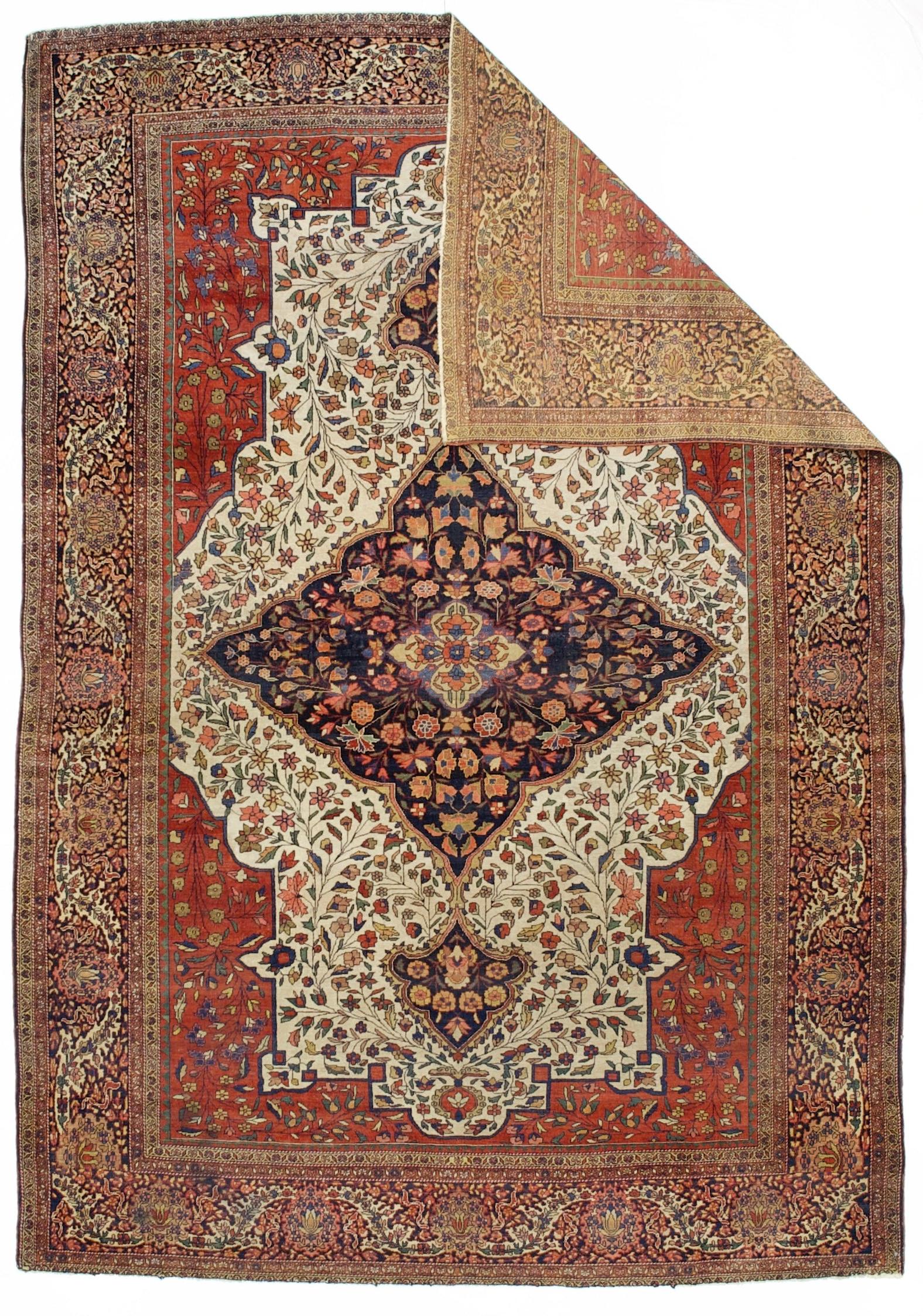 Antiker persischer Sarouk Farahan Teppich 6'9 x 9'10 (Persisch) im Angebot