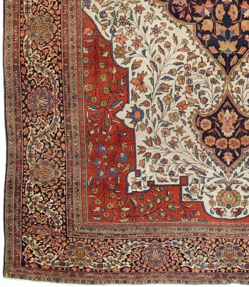 Antiker persischer Sarouk Farahan Teppich 6'9 x 9'10 (19. Jahrhundert) im Angebot