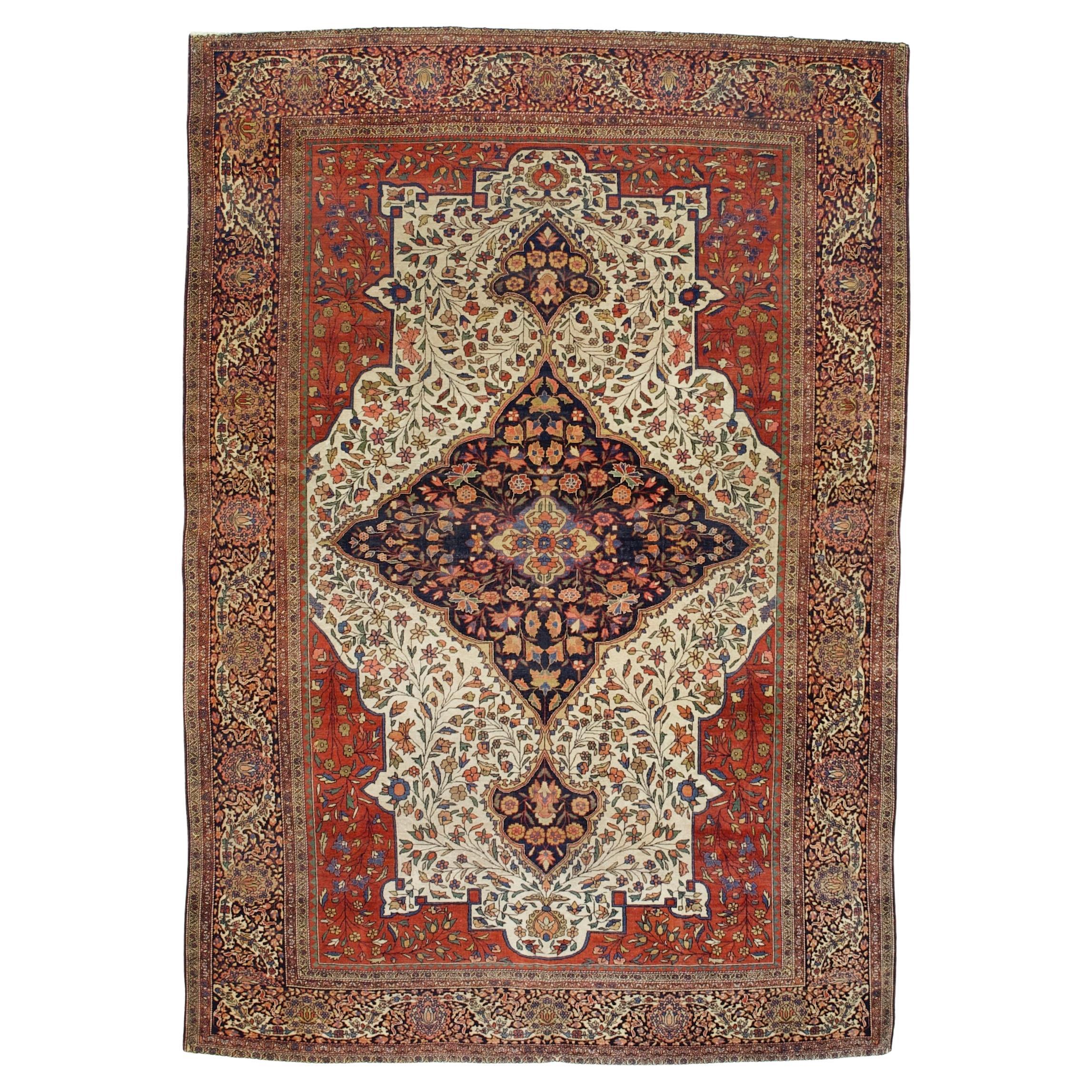 Antique Persian Farahan Sarouk Rug 6’9” x 9’10”