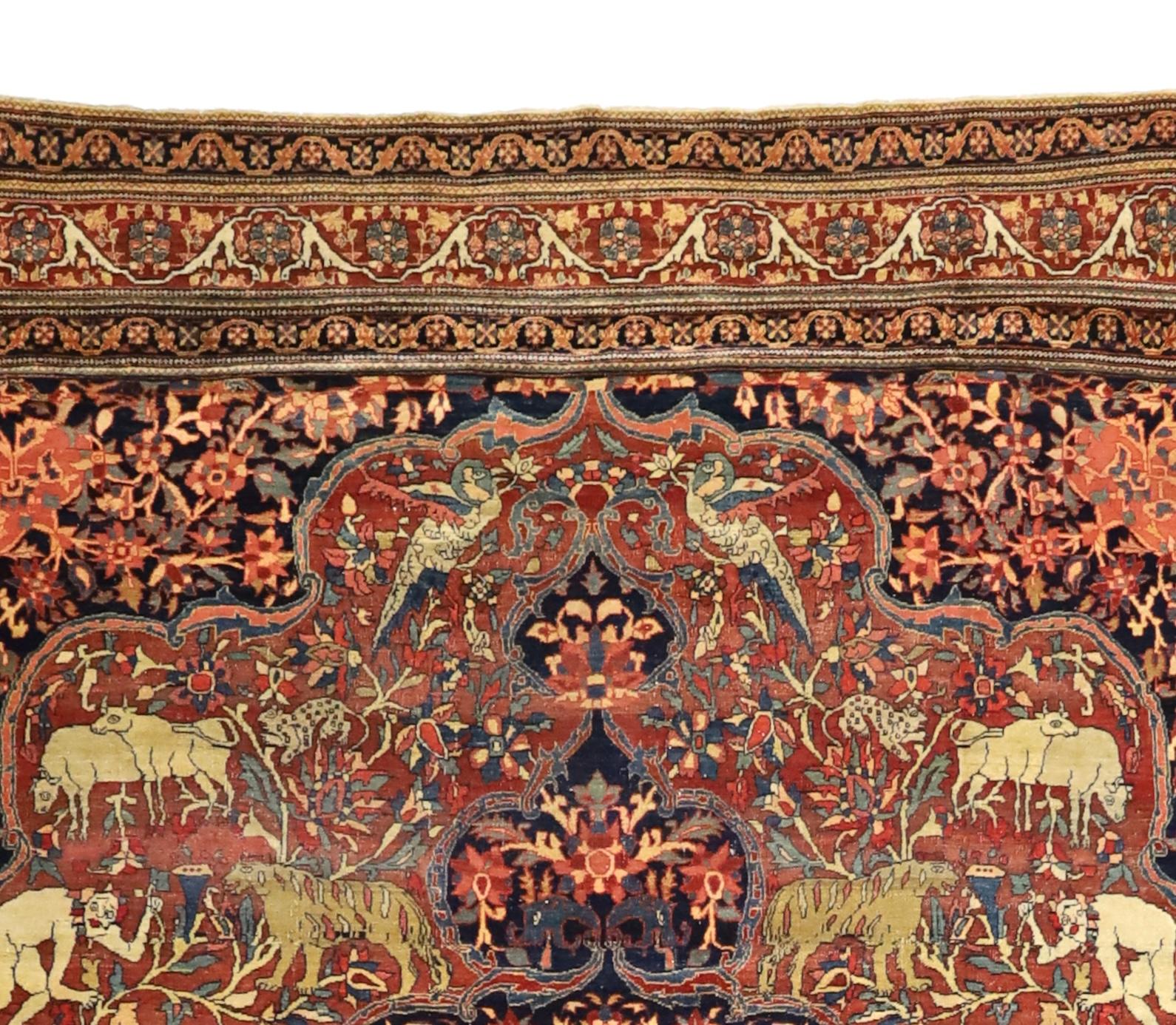 Antique Persian Farahan Sarouk Rug 7'3