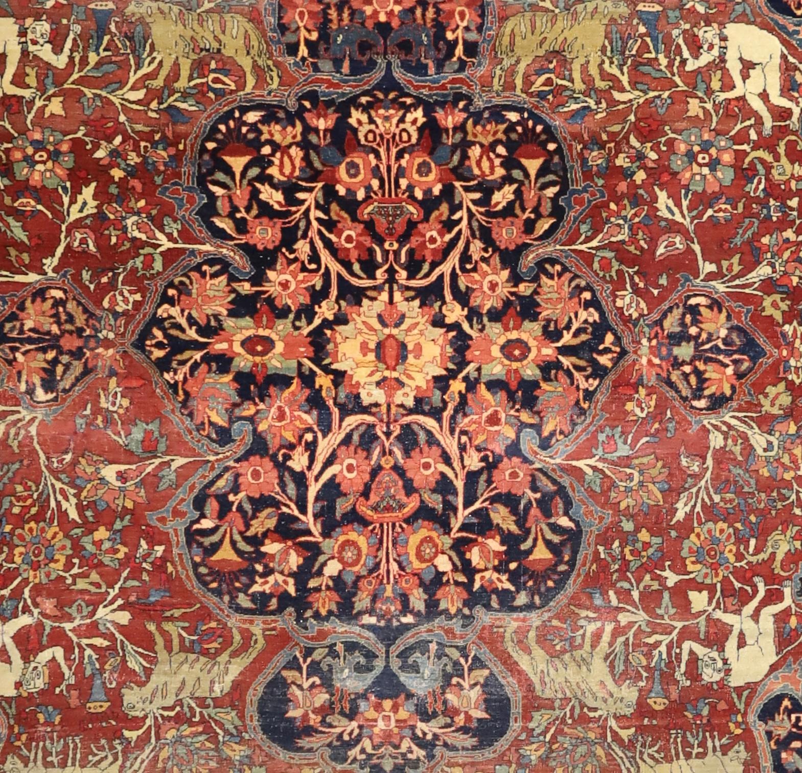 Antique Persian Farahan Sarouk Rug 7'3