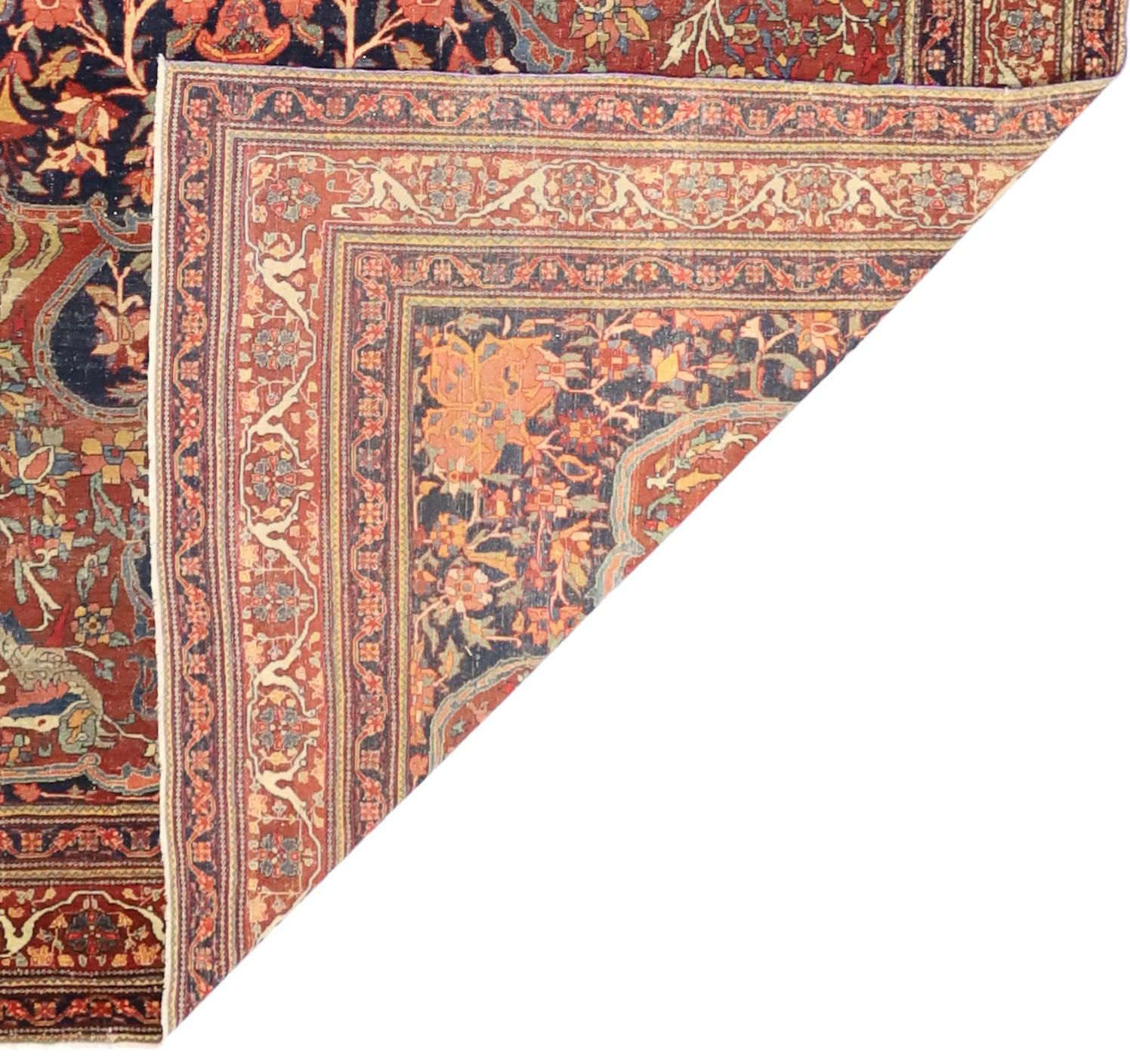 Antique Persian Farahan Sarouk Rug 7'3