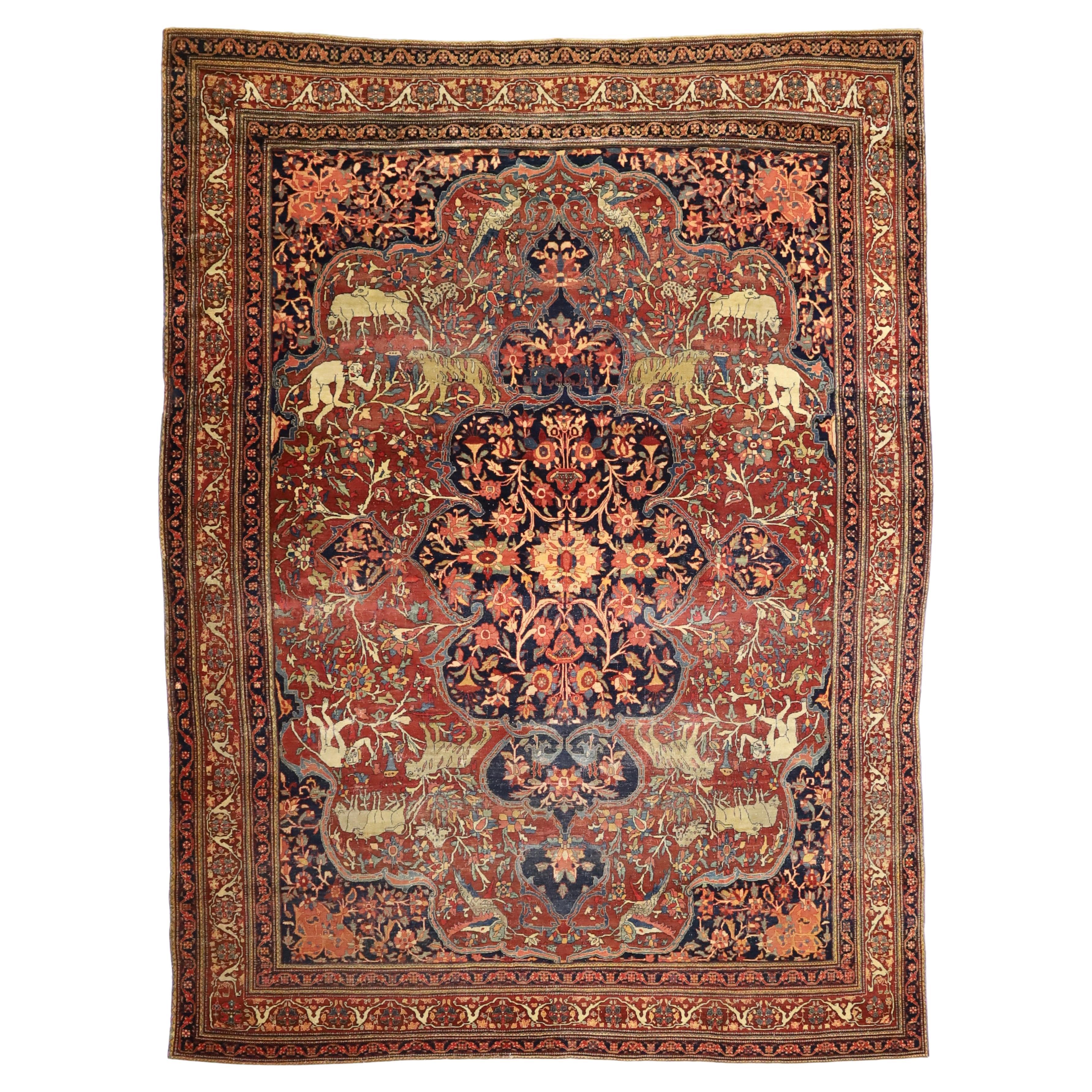 Antique Persian Farahan Sarouk Rug 7'3" x 10’0"