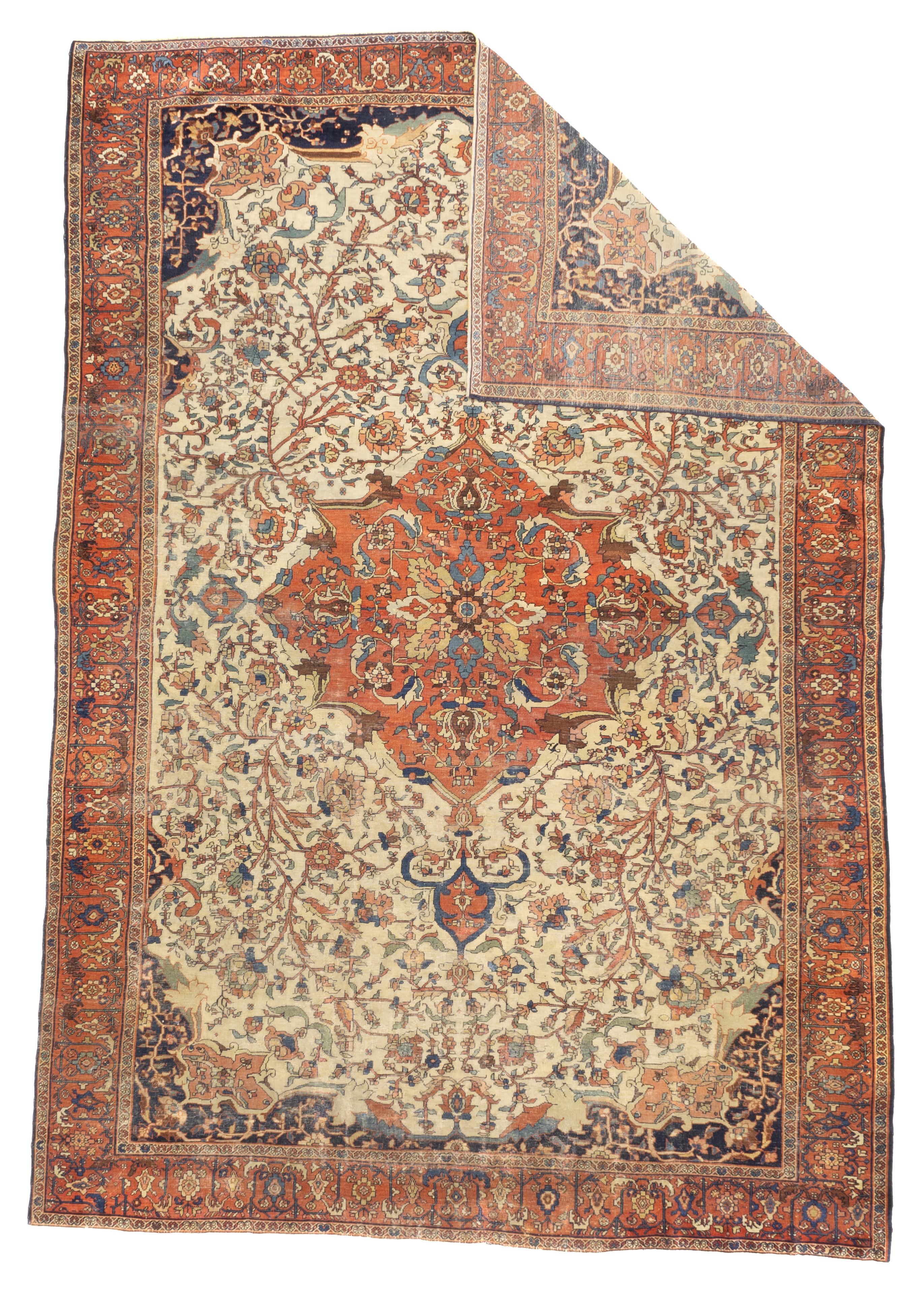 Antiker persischer Farahan Sarouk-Teppich 7'3