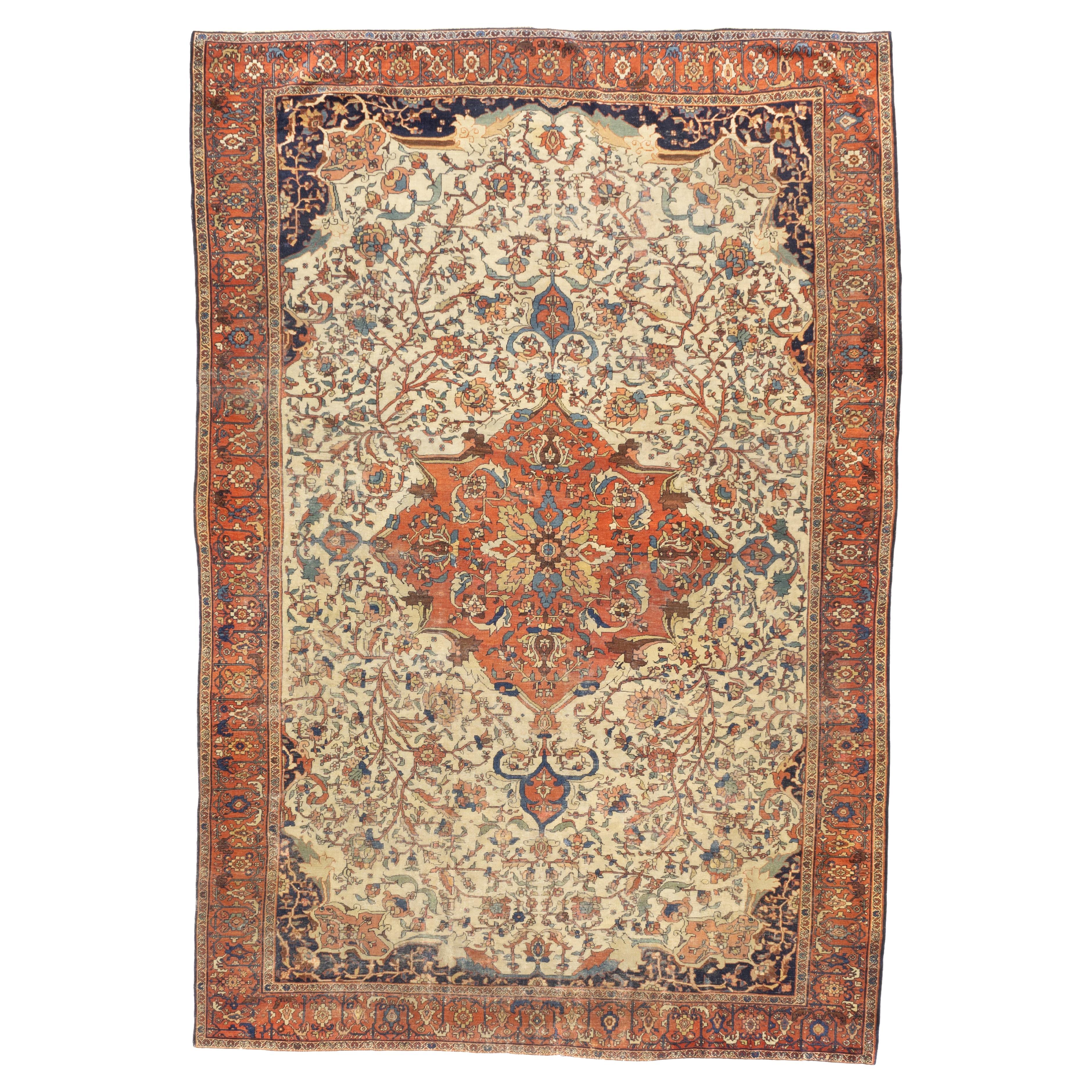 Antike persische Farahan Sarouk Teppich 7'3" x 10'5"
