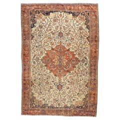 Alfombra persa antigua Sarouk Farahan 7'3" x 10'5