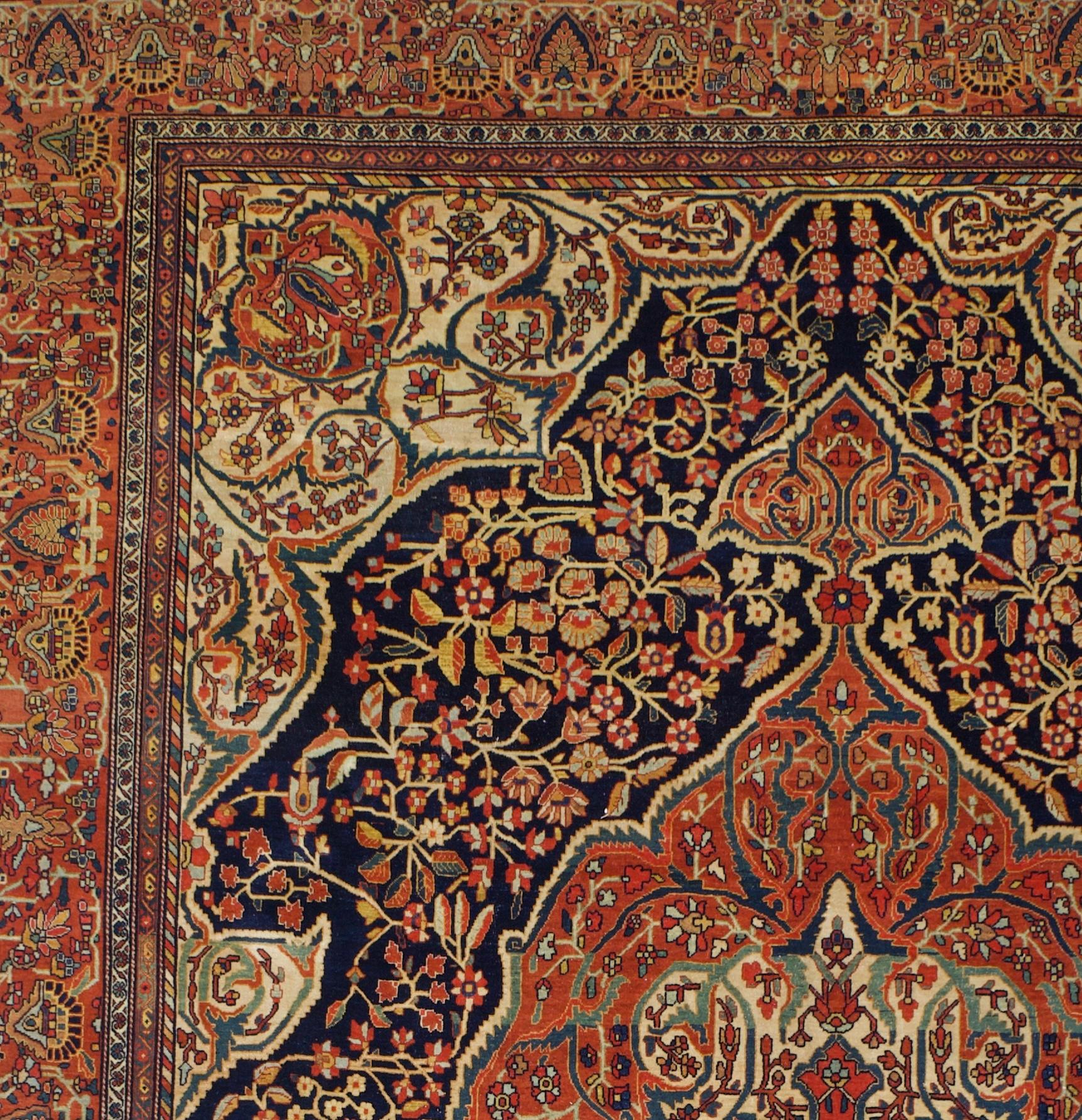 Antiker persischer Sarouk Farahan Teppich 8'10 x 12'5 (Handgeknüpft) im Angebot