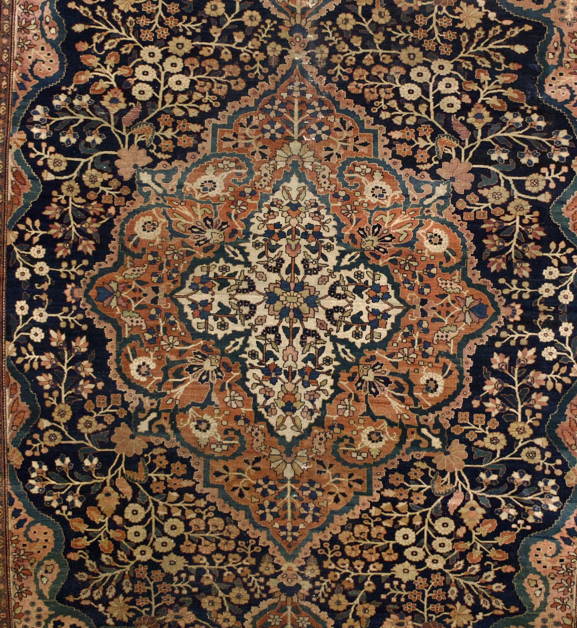 Antiker persischer Sarouk Farahan Teppich 8'7 x 11'1 (Persisch) im Angebot